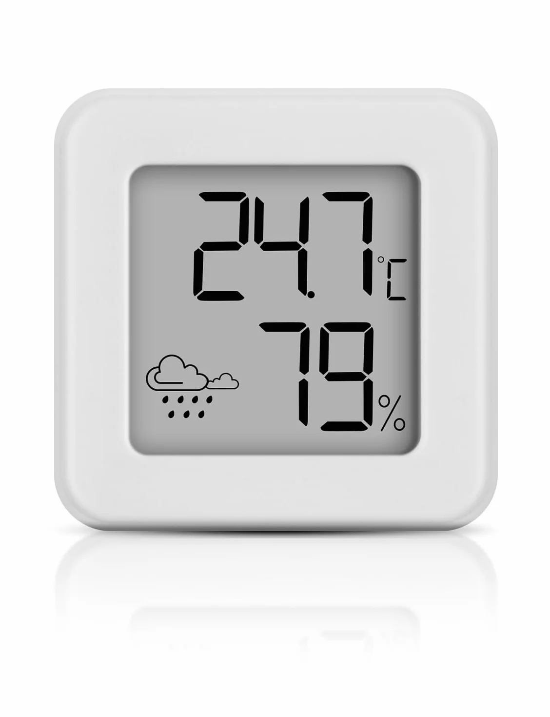 Mini Igrometro Termometro per interni, monitor della temperatura ambiente e misuratore di umidità Misuratore di temperatura e umidità, termometro d'atmosfera (bianco-1 pezzo)