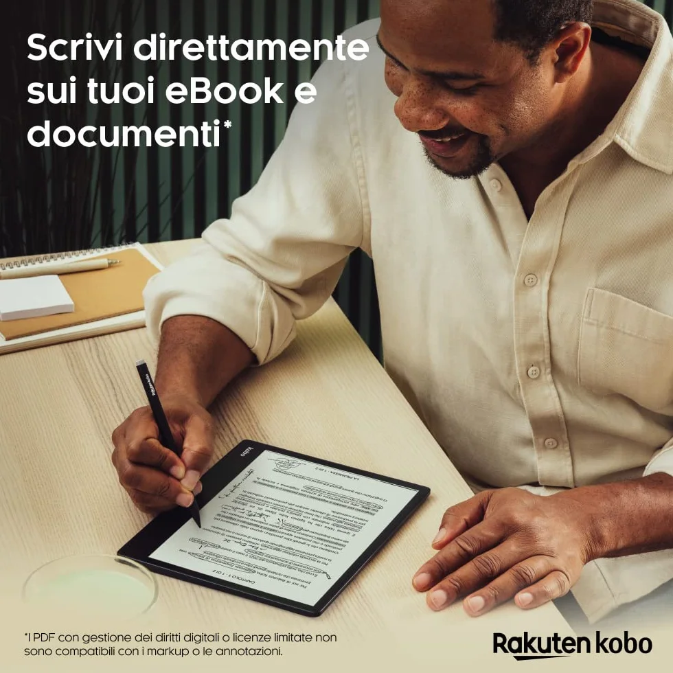 Kobo Elipsa 2E eReader 10,3" Touchscreen antiriflesso ComfortLight PRO Kobo Stylus 2 Wi-Fi Carta E Ink 32 GB
