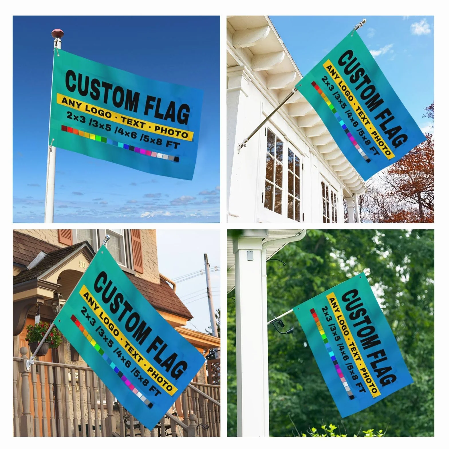 Striscione personalizzato con bandiere - crea la tua bandiera con immagine, testo, logo per arredamento giardino