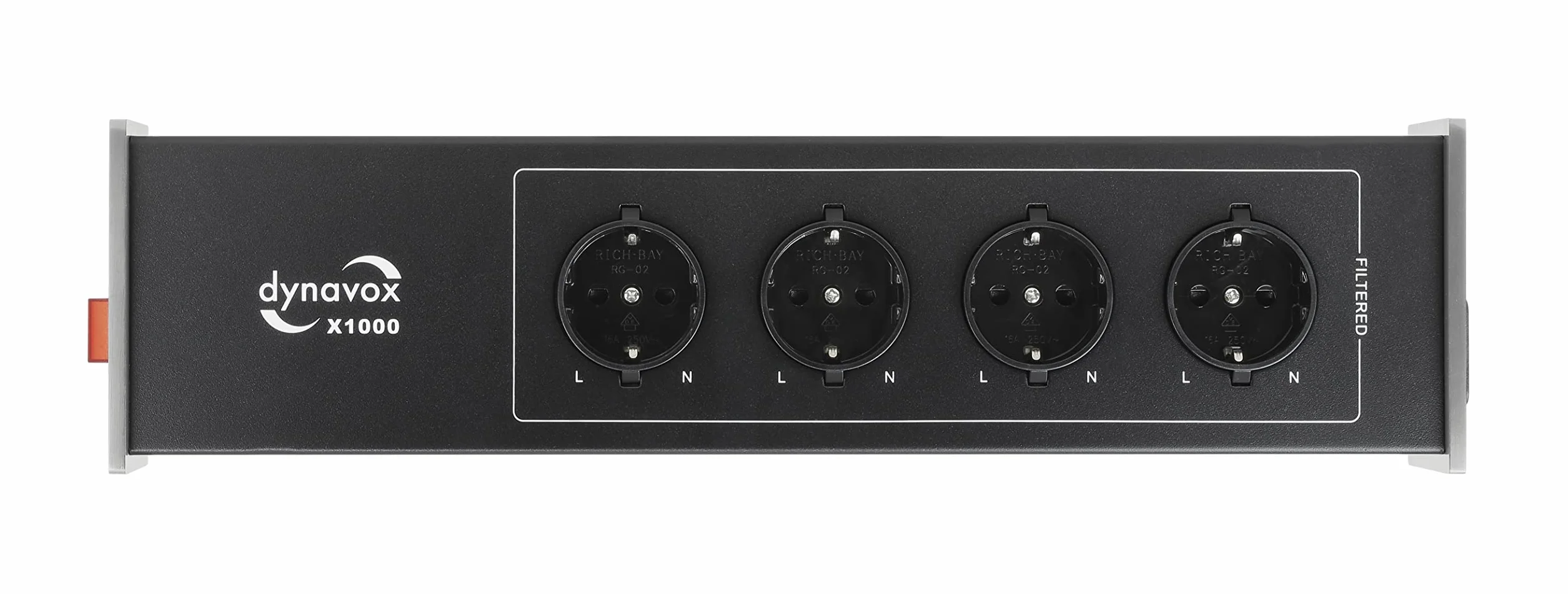 Dynavox filtro di rete HiFi X1000S 4 prese filtrate LED fase argento