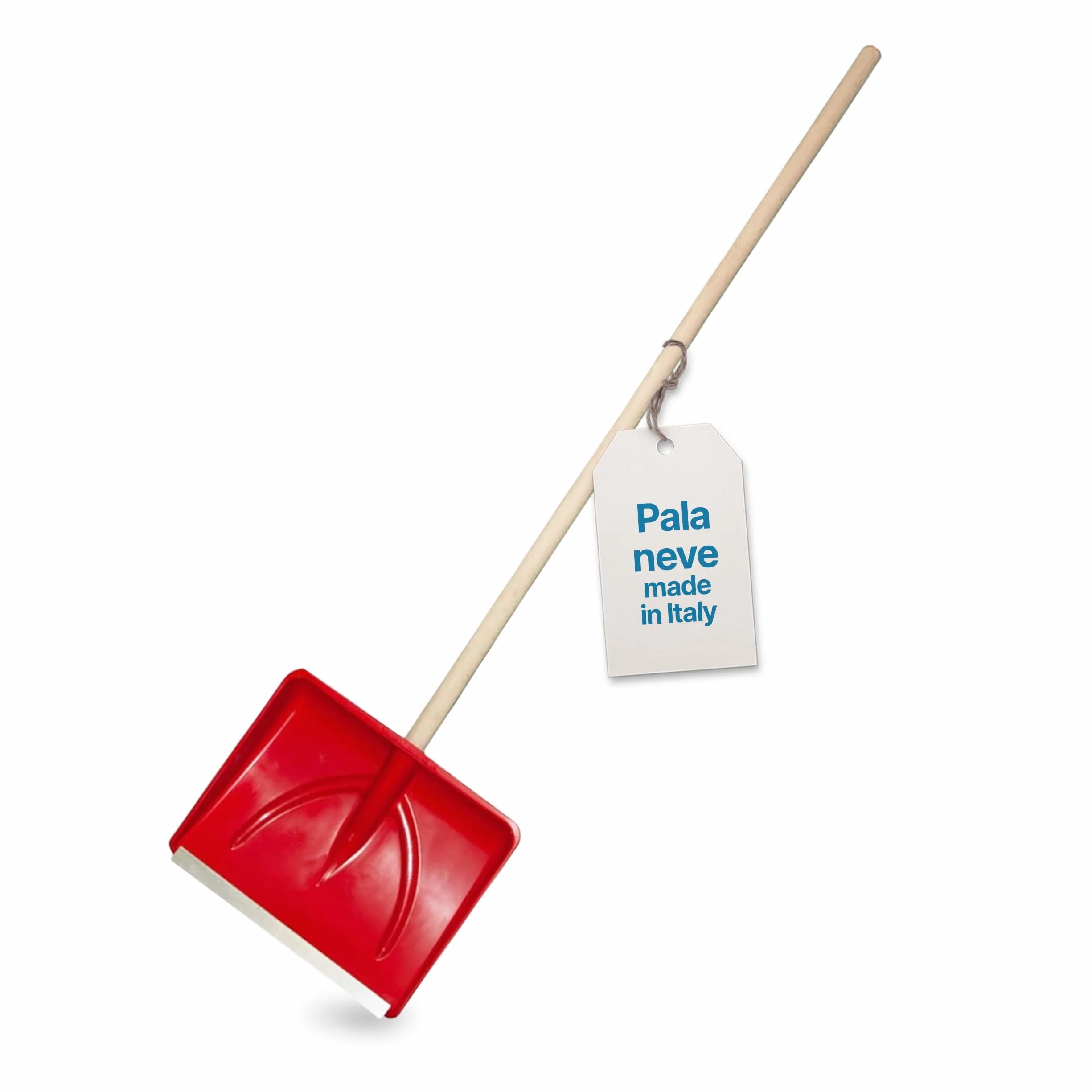 TOMAINO - Pala Da Neve Rossa Multifunzione 9x46x38 cm - Per Neve, Foglie e Altro In Plastica Con Profilo In Alluminio - Pala Singola o con Manico in Legno