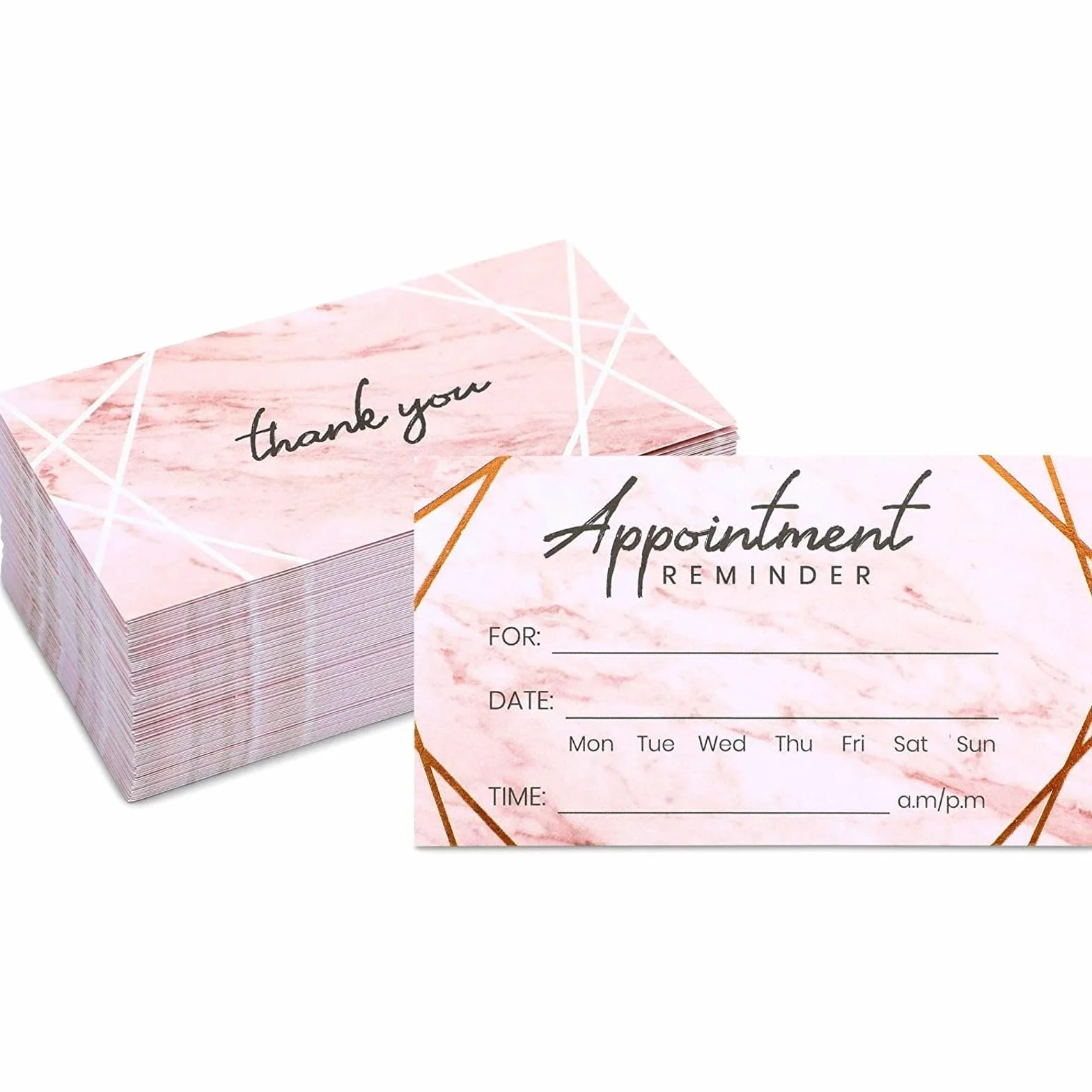 Pipilo Press Schede promemoria appuntamenti 8,9 x 5,1 cm marmo laminato oro rosa confezione da 100