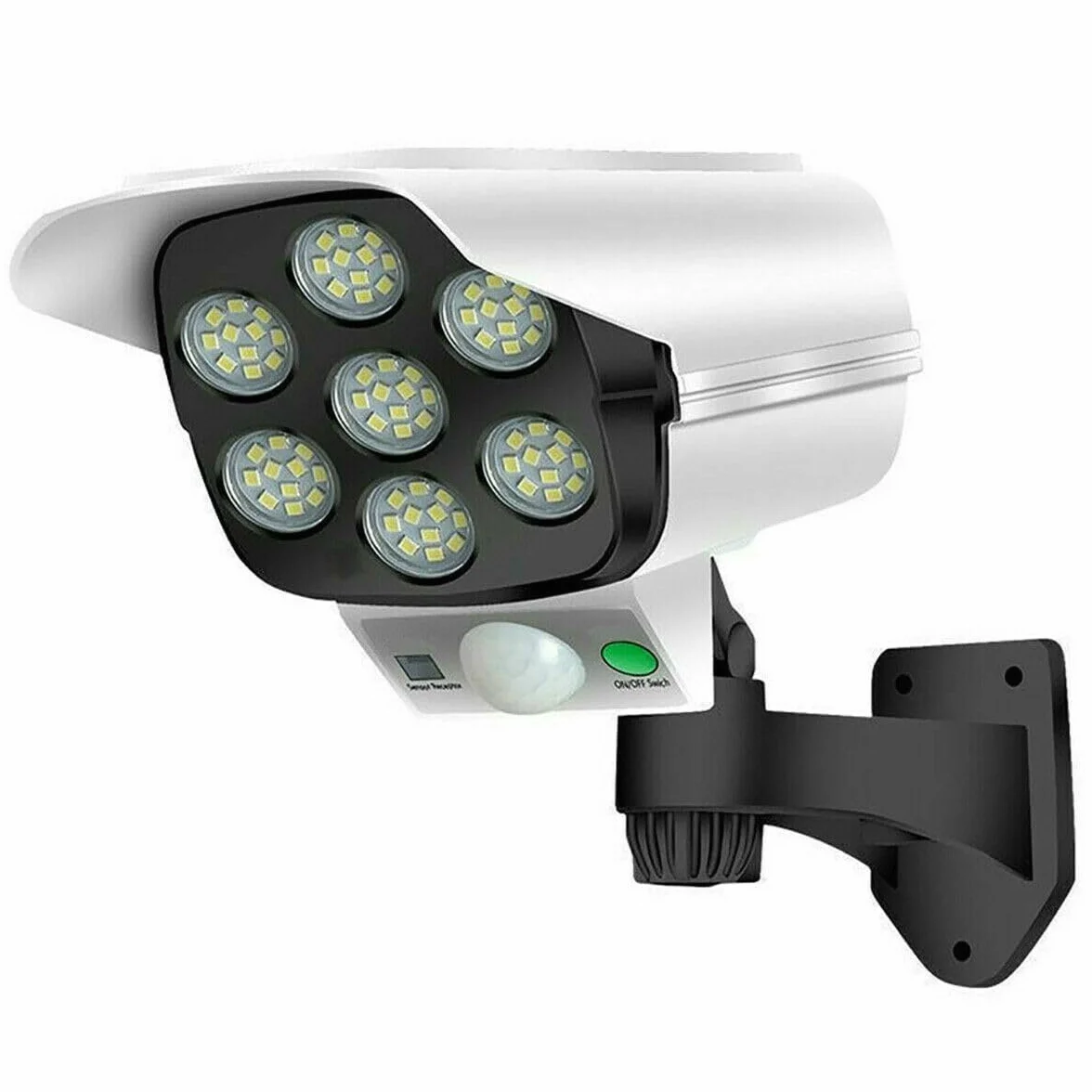 Telecamera finta con pannello solare e sensore di movimento sicurezza 77 led faretto luce