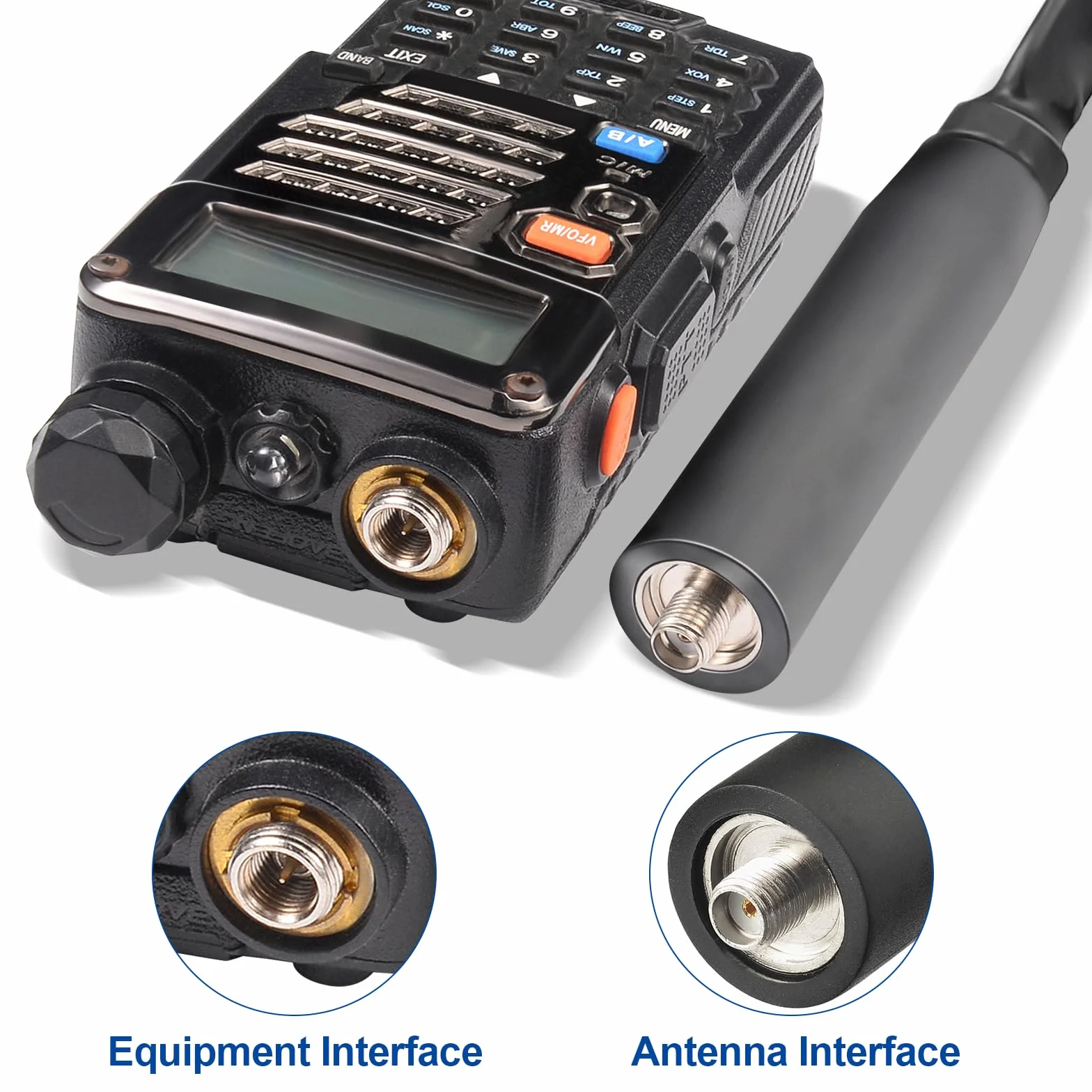 Bingfu Antenna Radio VHF UHF 144Mhz 430Mhz Pieghevole 79 cm SMA Femmina Compatibile Baofeng UV-5R PLUS BF-F8HP UV-82