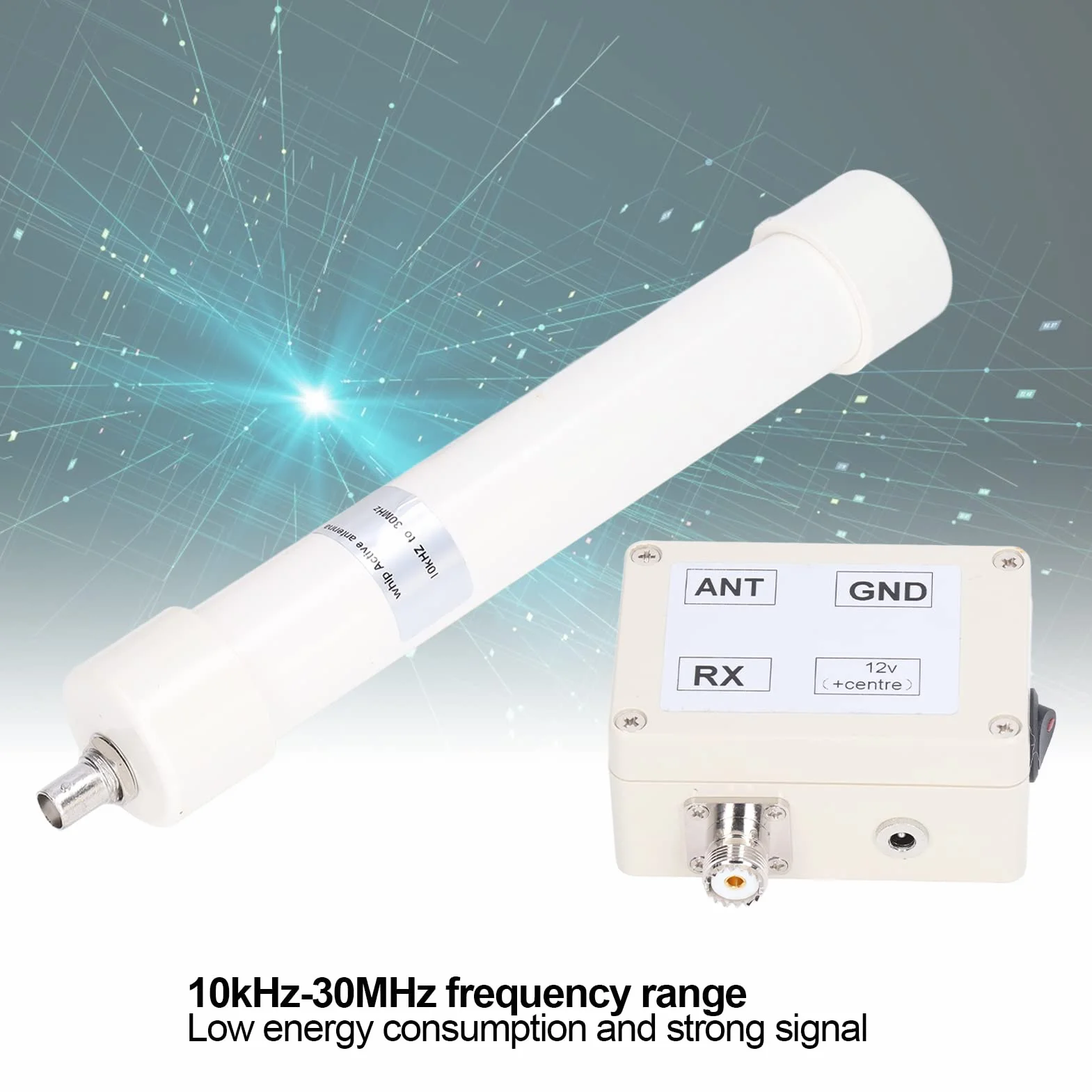 Kit antenna di ricezione attiva VLF LF HF VHF 10kHz-30MHz con cavo SMA