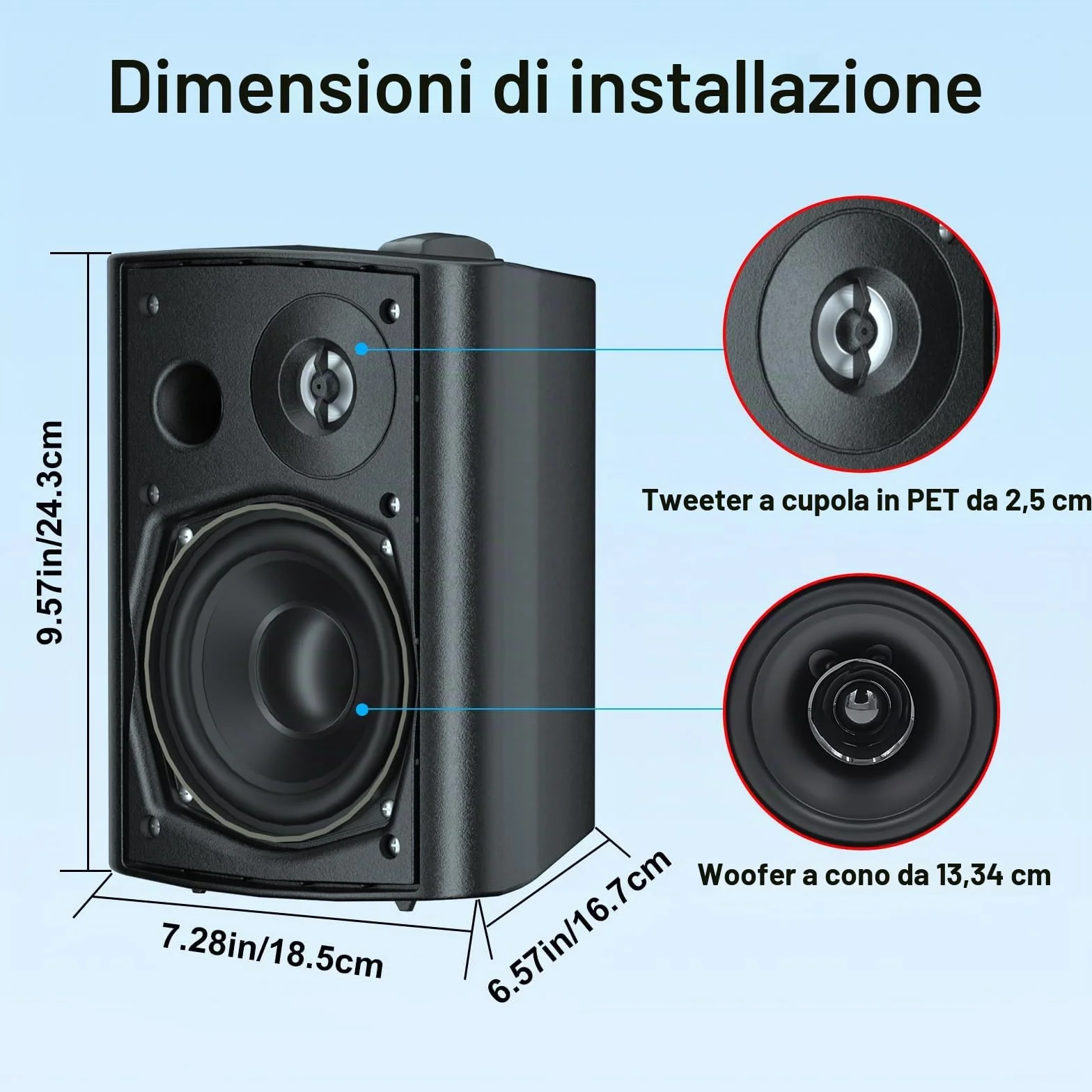 Herdio 5,25 Pollice Casse per Esterno 600 Watt Altoparlanti da Esterno