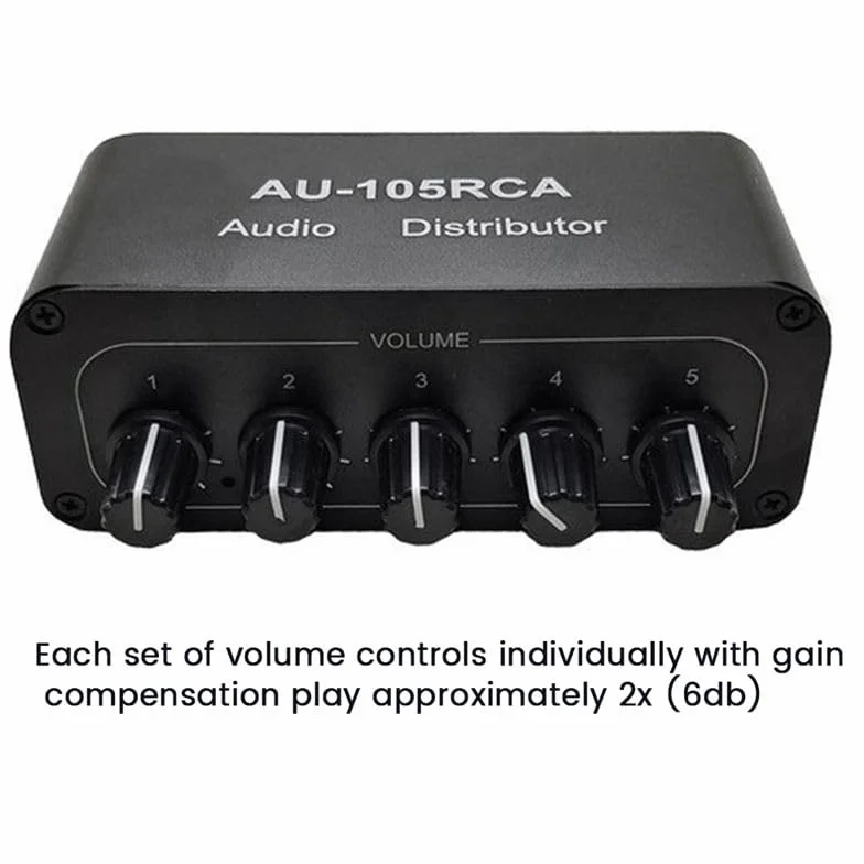 Stereo Audio Distributore Mixer 1 Ingresso 5 Uscita per Amplificatore Attivo