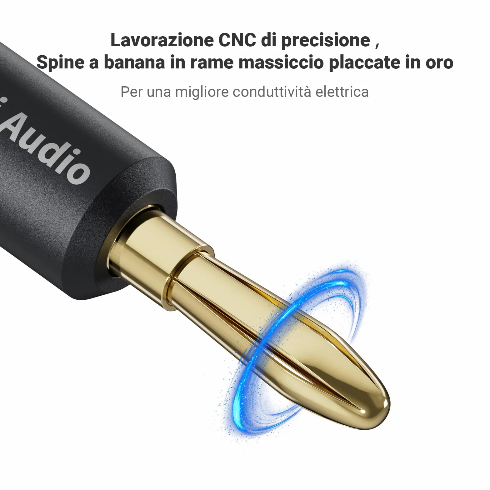 Fosi Audio Banana Plugs per altoparlanti placcate in oro, 2 coppie (4 PCS)