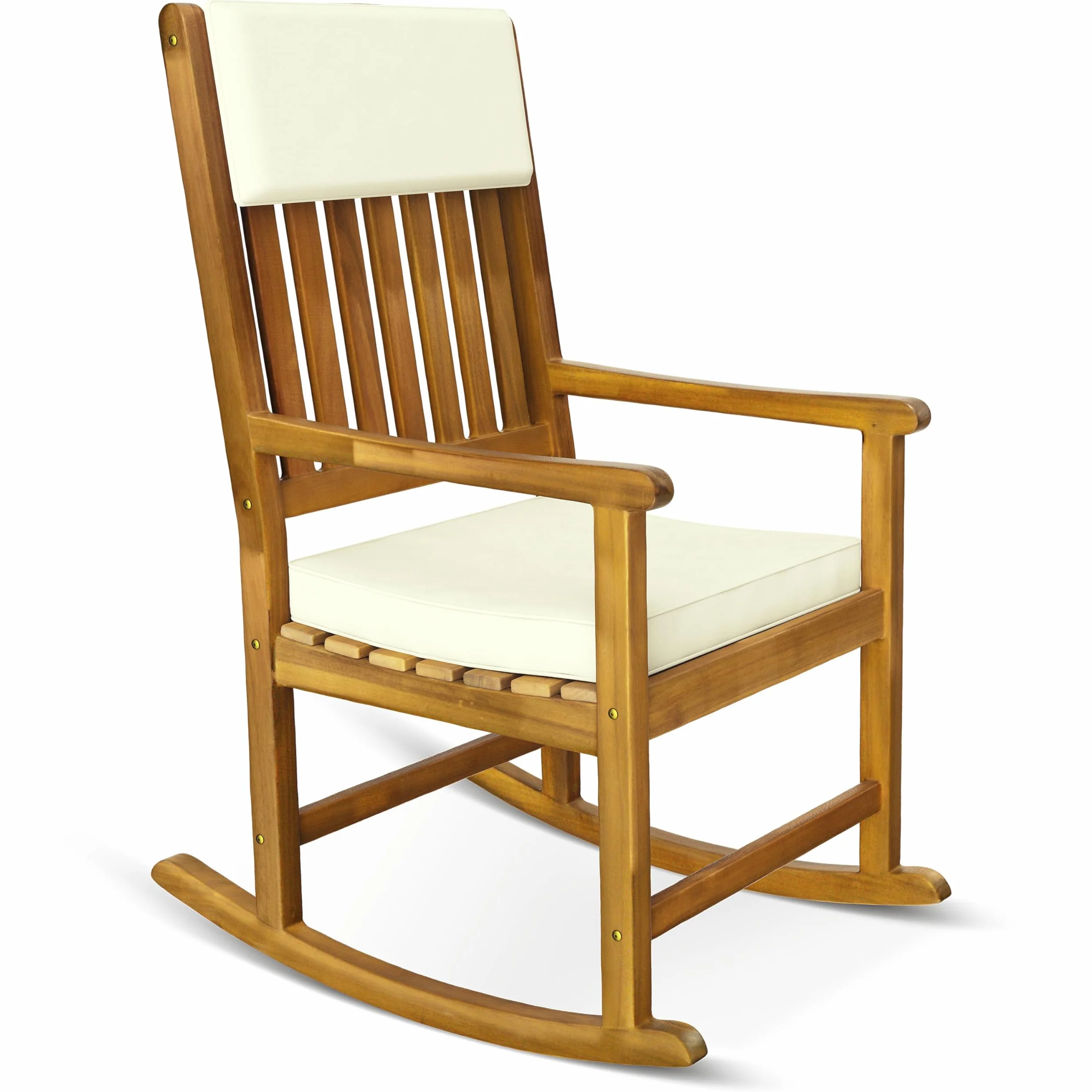Deuba Sedia a dondolo cuscini icnlusi legno d' acacia relax seggiola basculante da giardino veranda mobili da esterno