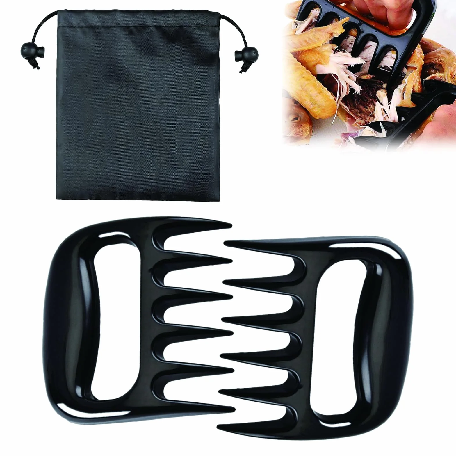 2Pcs Pulled Pork Artigli per Carne, Attrezzi Barbecue Claws, Barbecue Artigli Sfilaccia Pollo, Forchettone da Cucina BBQ, Regali Barbecue Originali per Cuochi/Amanti del Barbecue