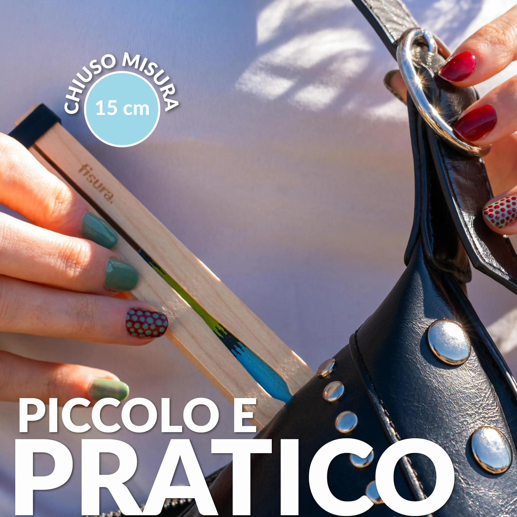 Fisura – Ventaglio pieghevole verde con onde, ventaglio originale in carta, pai pai verde e blu, accessorio per matrimonio, dettaglio per invitati, idea regalo per festa o cerimonia