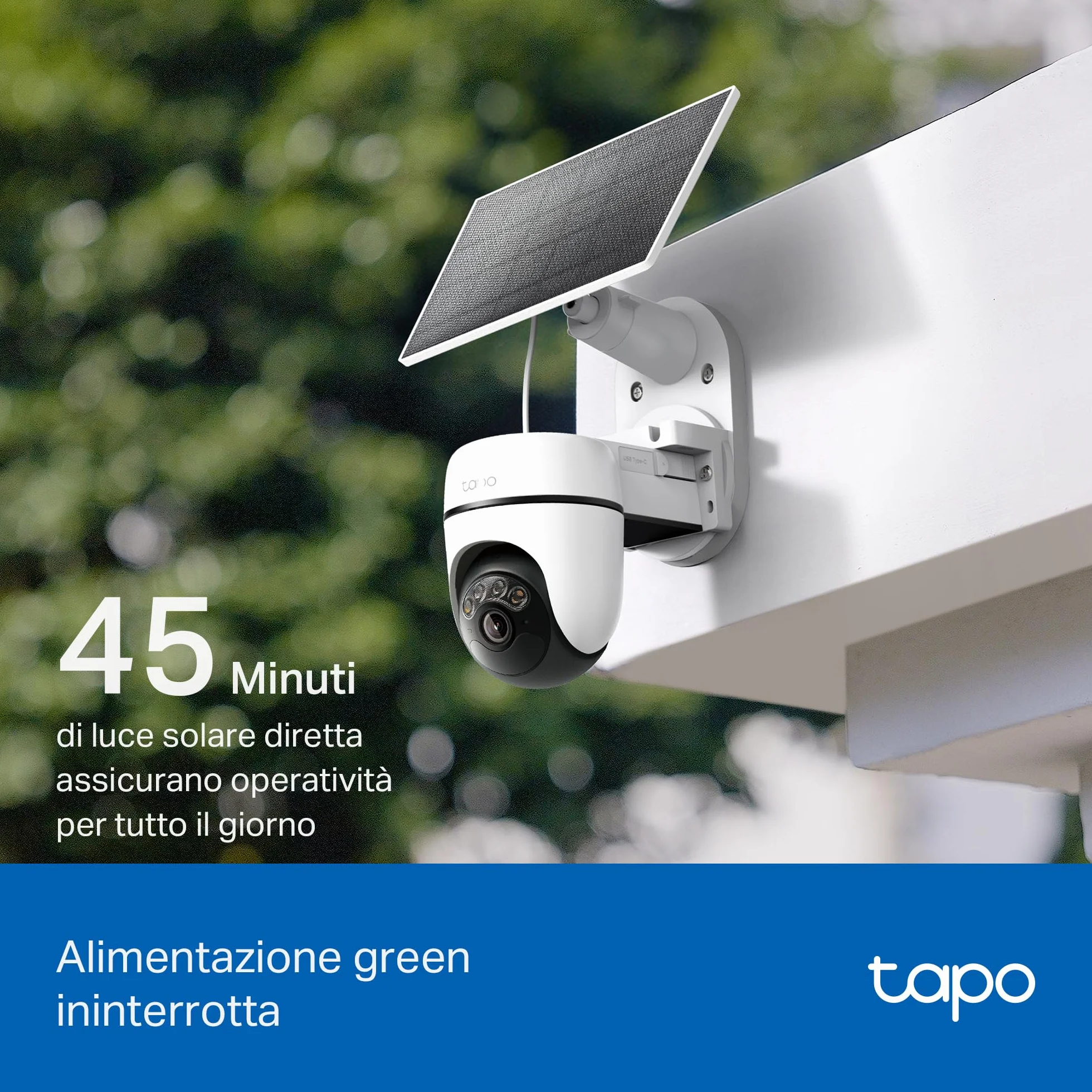 Tapo C610 KIT 2K 3MP Telecamera Wifi Esterno Senza Fili Pannello Solare 360° PTZ Videocamera Sorveglianza Batteria 6700mAh Rilevamento Umano Visione Notturna Colori Tracciamento AI IP65