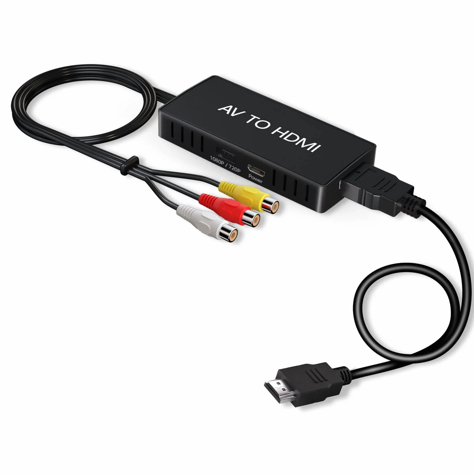 Adattatore da RCA a HDMI 1080P Mini Composite AV to HDMI con PAL/NTSC per PC TV Wii PS1-3