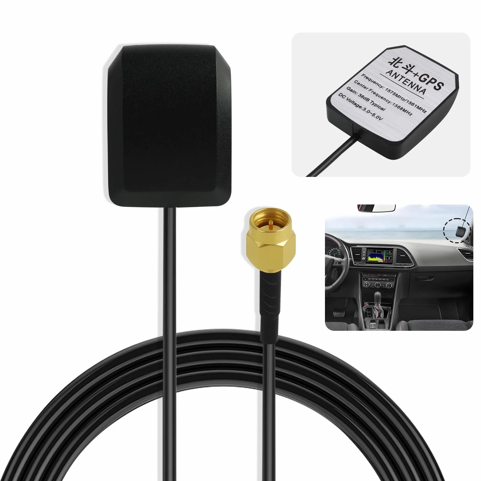 Antenna GPS attiva SMA 3 m RG174 impermeabile per auto GPS tracker 4G LTE
