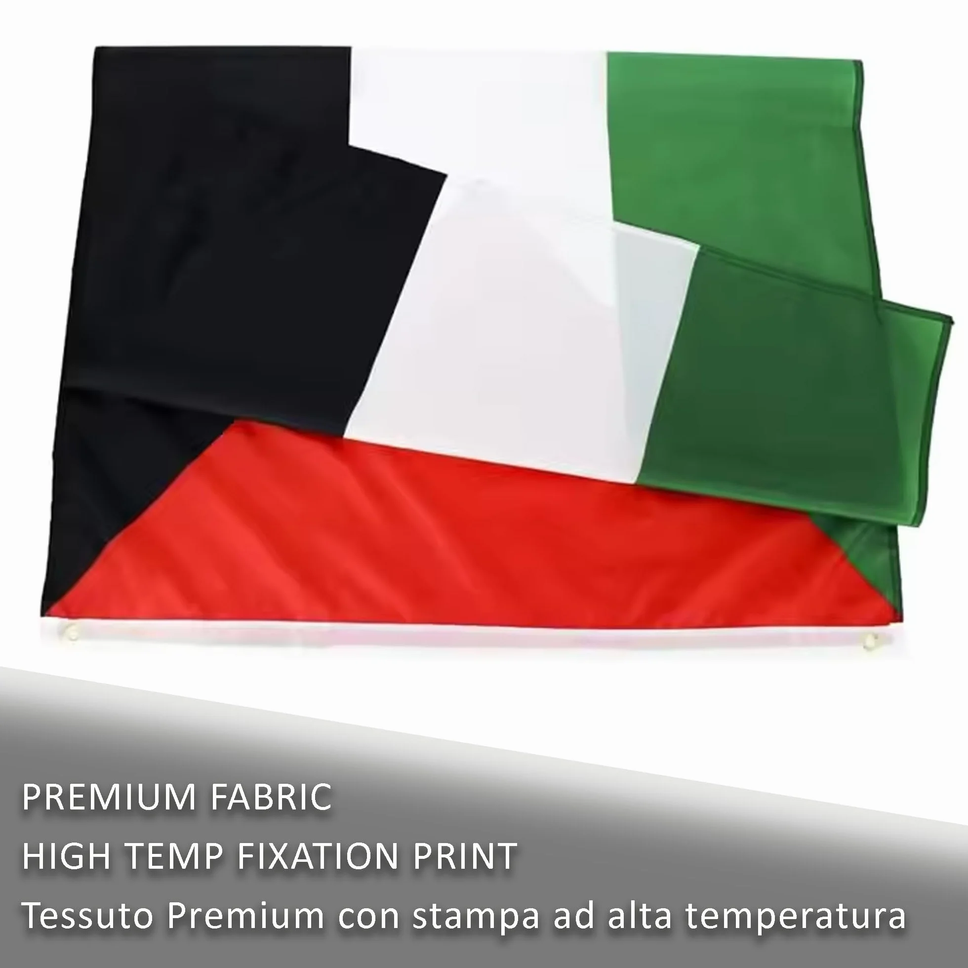 Bandiera Palestina 150x90cm con 2 Occhielli Resistente alle Intemperie per Esterno Bandiera Palestinese