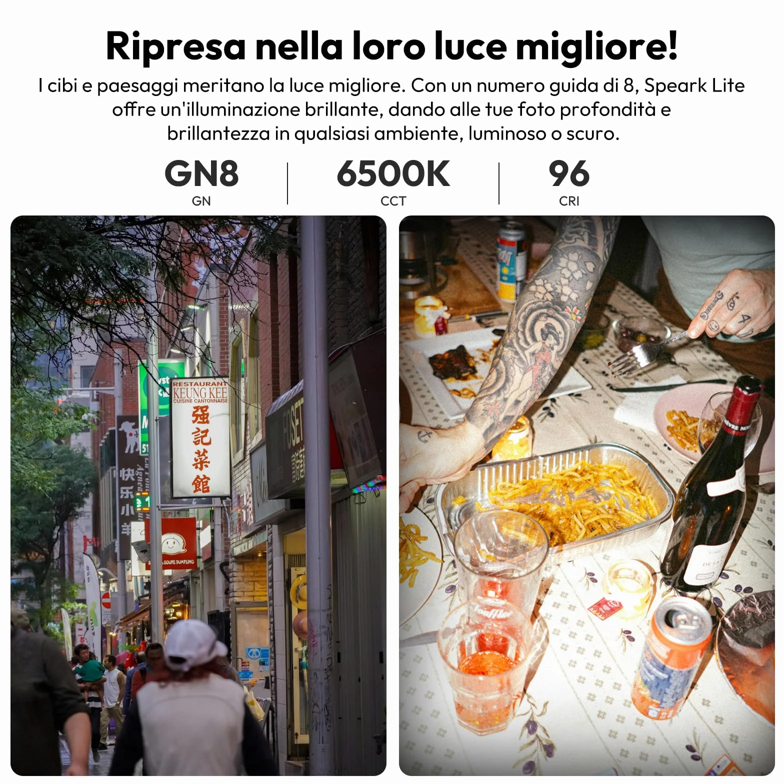 ULANZI SL01 Mini Flash GN8 6500K 375 Flash a Piena Potenza 200lux@0.3m Compatibile Nikon Sony Fujifilm Panasonic