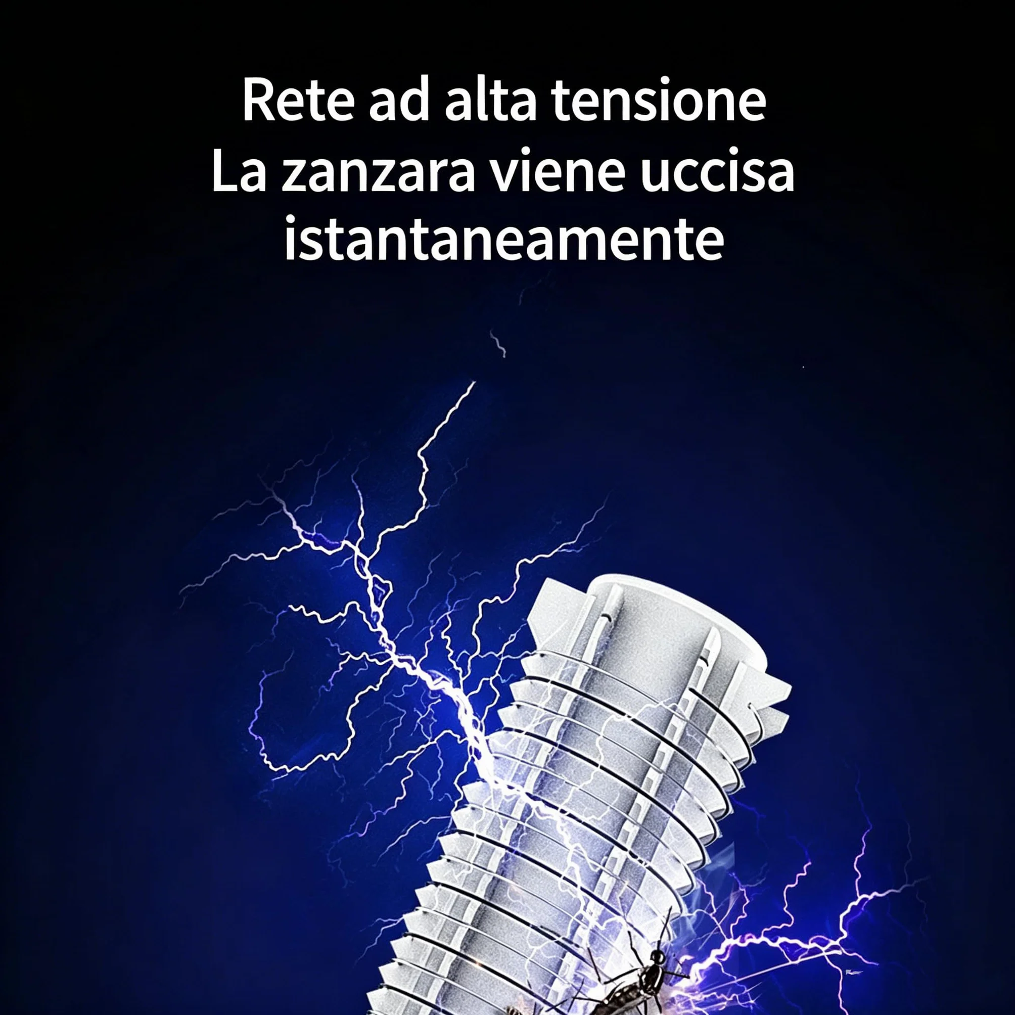 Zanzariera Elettrica 360° UV 365nm, Lampada Antizanzare Ricaricabile 4000mAh USB, Silenziosa <35dB con Luce Notte, Dispositivo Anti-Zanzare Senza Chimici per Interni Esterni