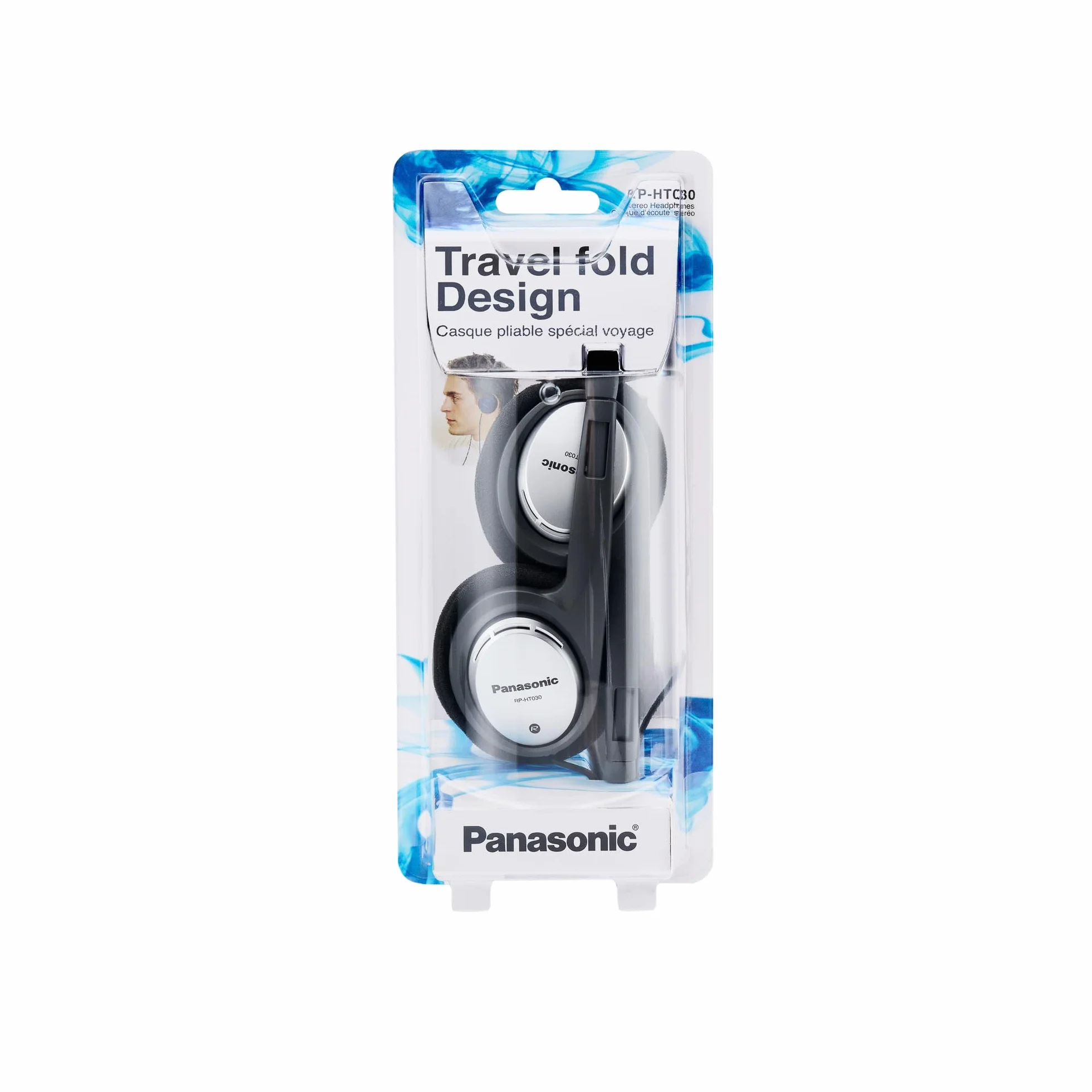 Panasonic HT030 Cuffie con Filo Ergonomiche Pieghevoli, Cavo 1,2 m, Argento