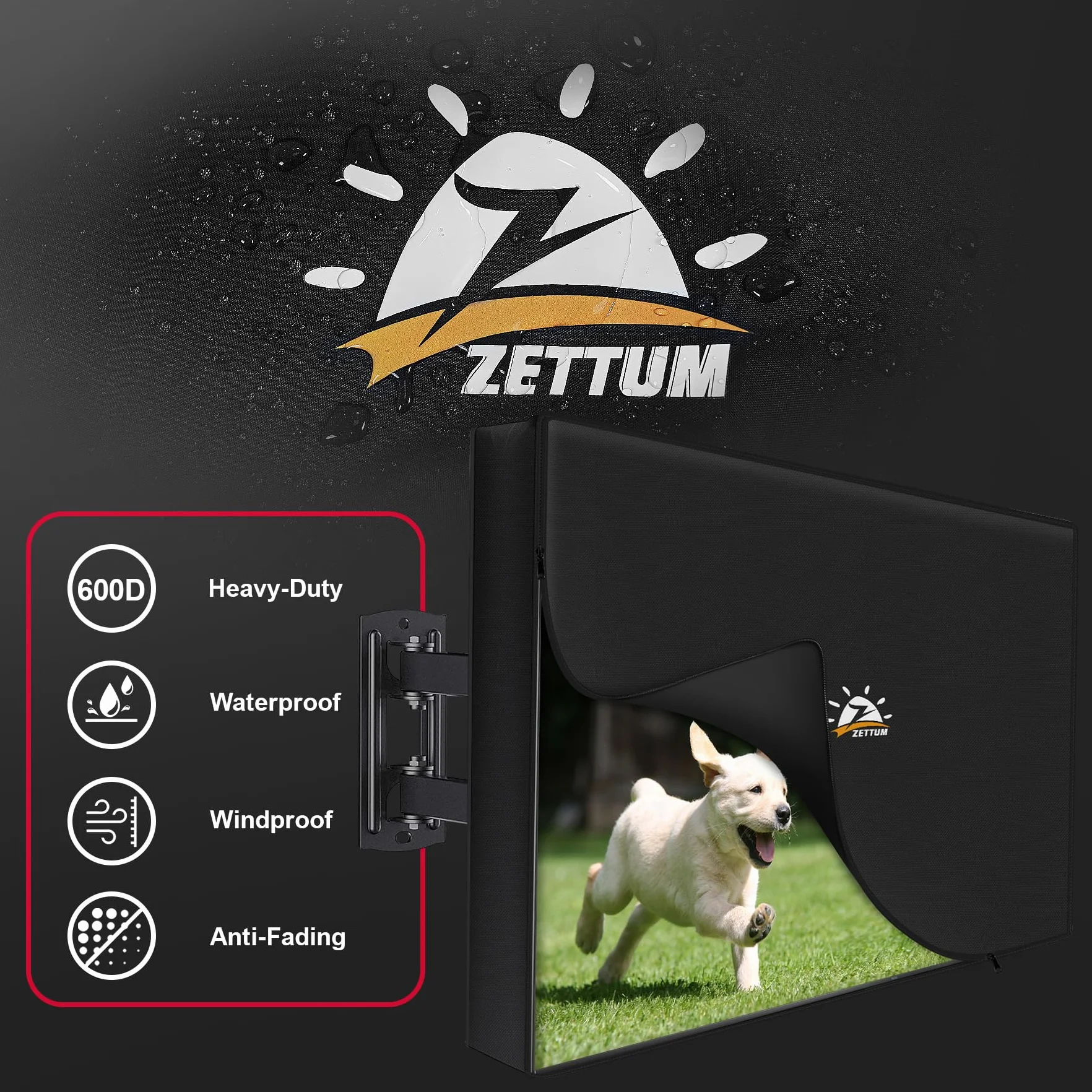 Zettum Custodia per TV pieghevole 40-43 pollici Impermeabile Tessuto Oxford 600D PU con Cerniera