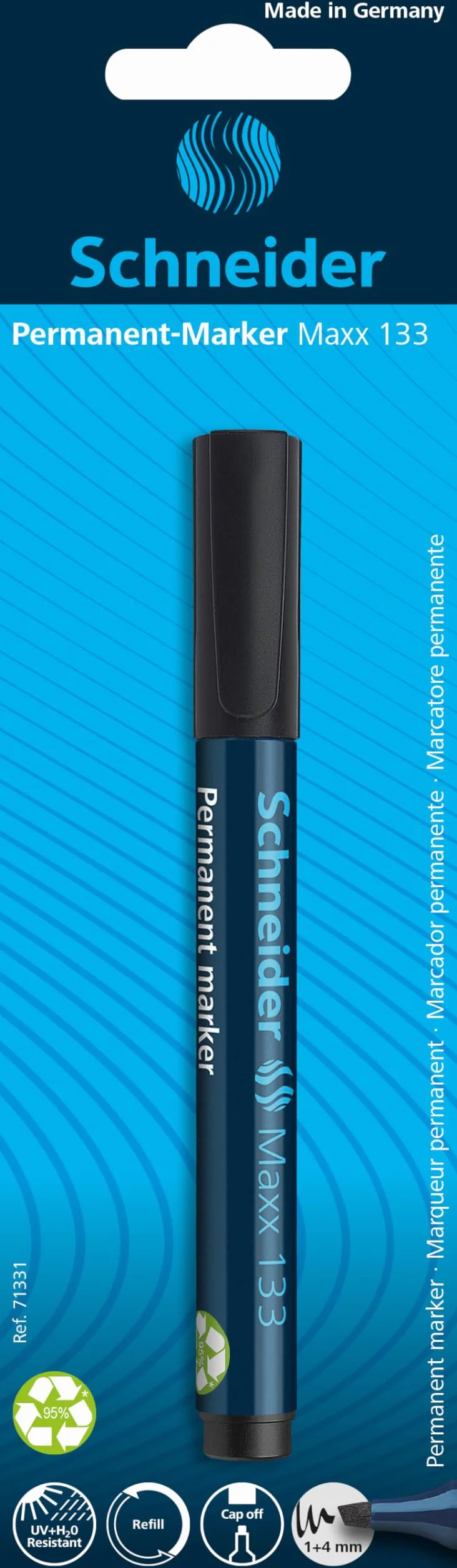 Schneider Pennarello Indelebile Maxx 133 Ricaricabile 1+4 mm Nero