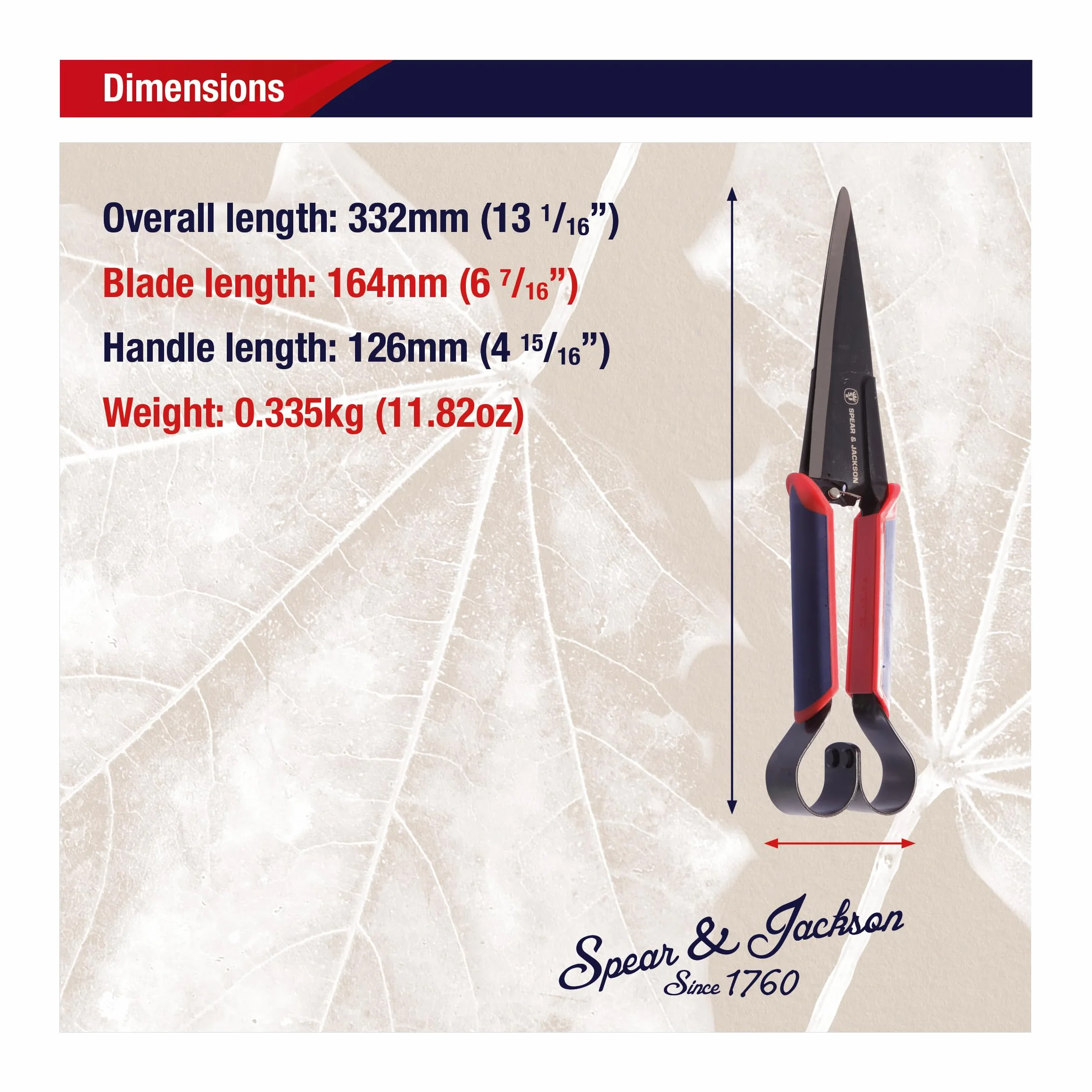 Spear & Jackson 4855TS Cesoie Arte Topiaria Razorsharp, 33.5x7.5x4 cm