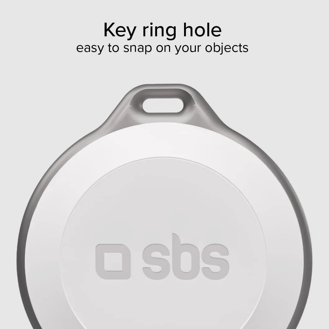 SBS Track My Circle Localizzatore Chiavi Compatibile Apple Dov'È 100 dB IP65 Impermeabile Bianco
