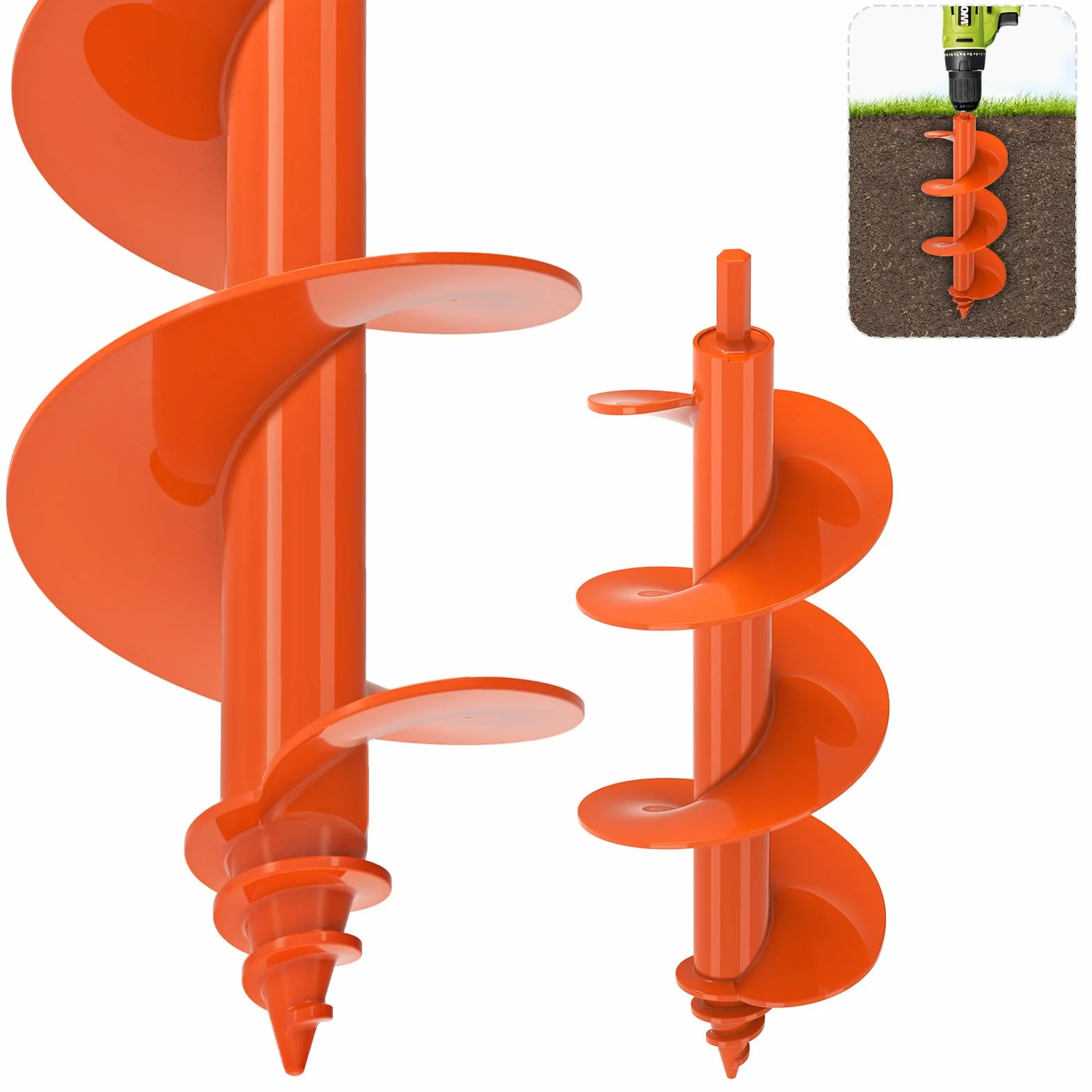 SELEWARE Punta da trapano a coclea per piantare, 10,2 x 30,5 cm, resistente, adatta a trapani esagonali da 3/8", strumento per piantare bulbi, scavatrice per bulbi, fiori, pali di recinzione