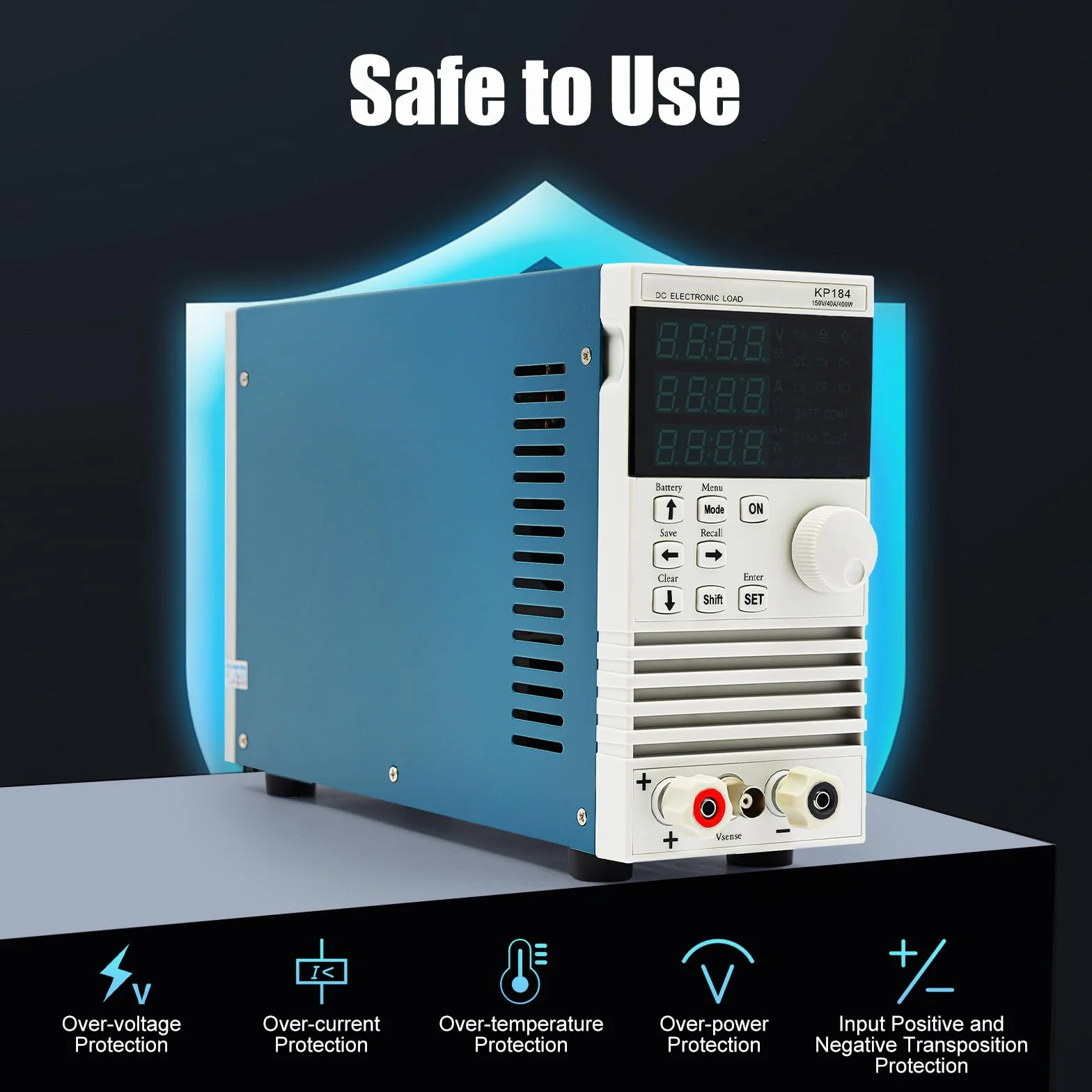 KP184 Single Channel DC Electronic Load Tester, 4 modalità di carico CC/CV/CW/CR, LED, alimentatore, caricatore e batteria
