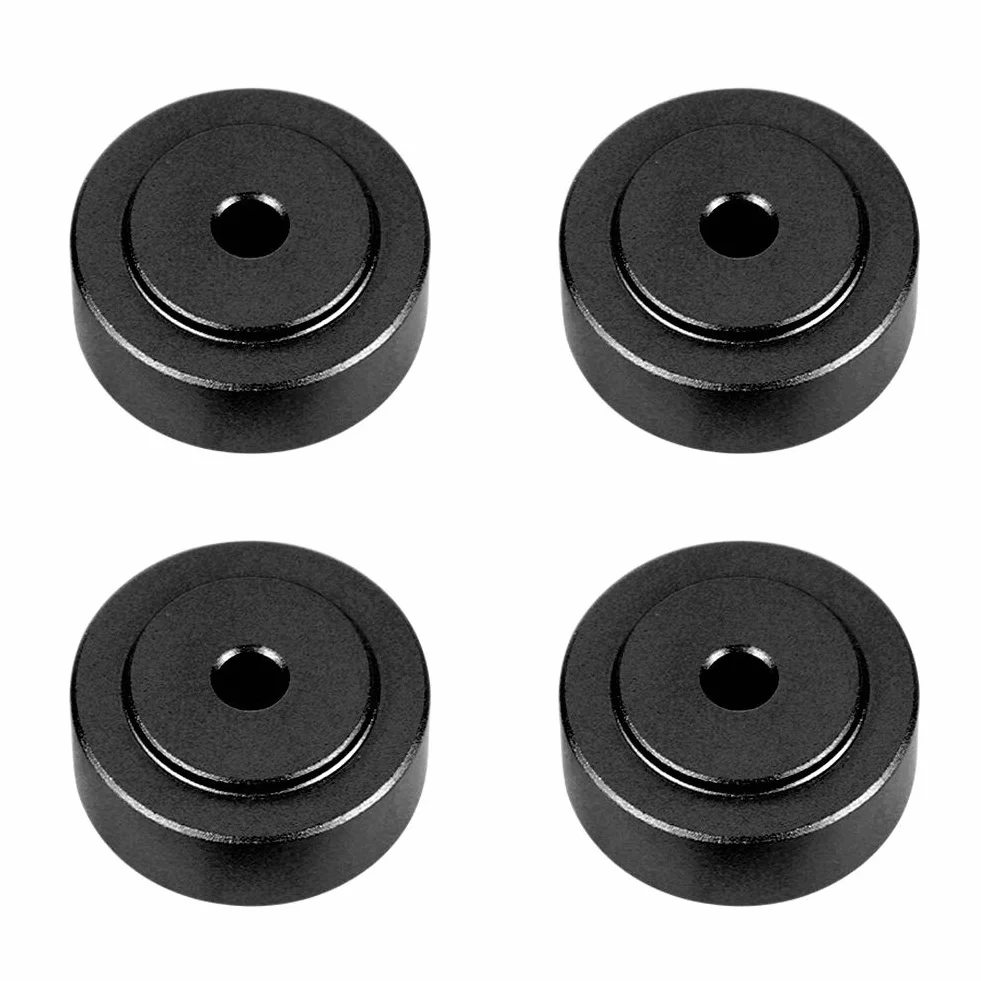 Piedini di Isolamento Giradischi in Lega di Alluminio 4 Pezzi 20x8 mm Nero