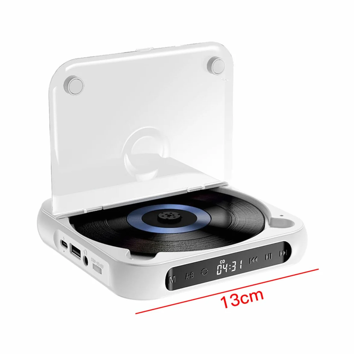 Lettore CD portatile esterno per auto con porta AUX e cavo USB universale per laptop, TV, computer, Android 4.4+
