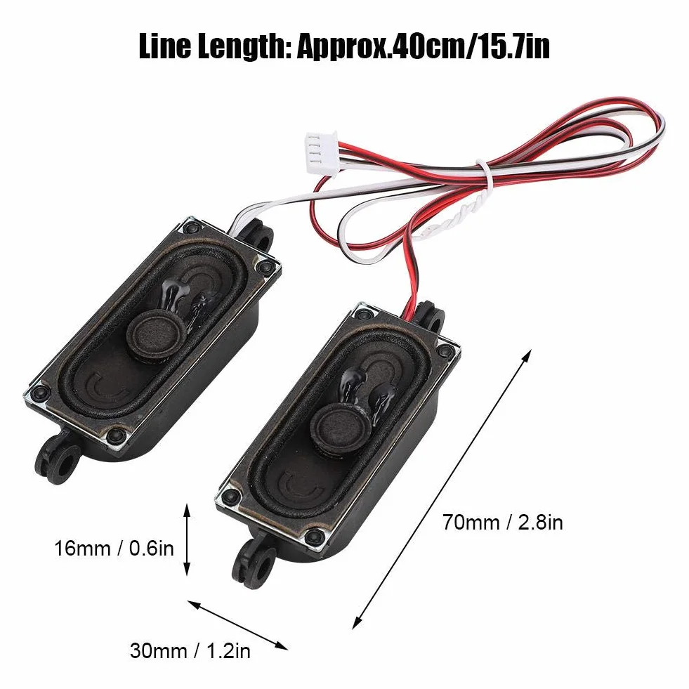 Altoparlante TV ABS Nero 2 Pezzi 4 Ohm 5W 70x30x16mm 450Hz-20KHz