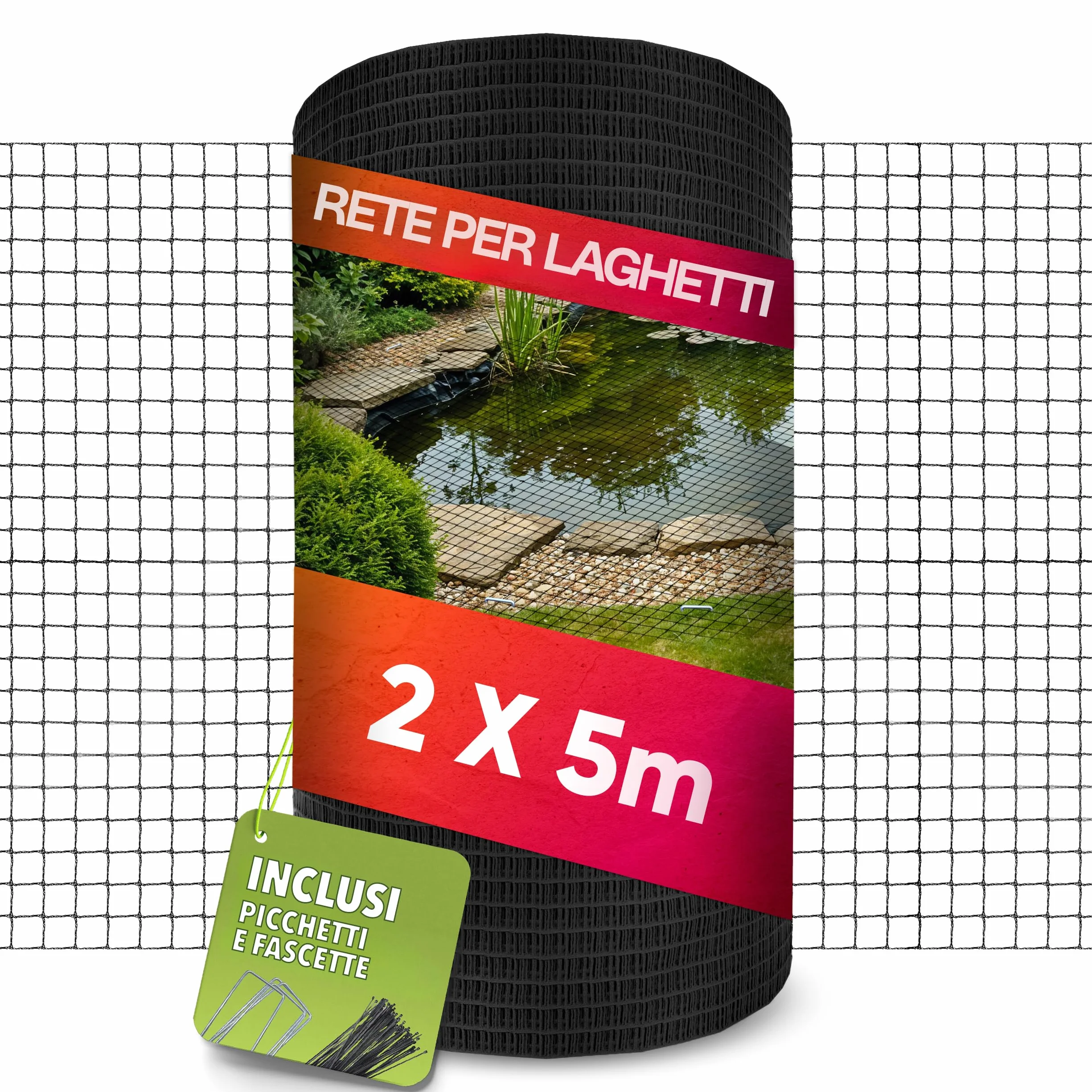 LAINFELD Rete per laghetto a maglia fine, 2 x 5 m, resistente alle intemperie e ai raggi UV, a maglia fine per uccelli, per balsamo, contro piccioni e aironi