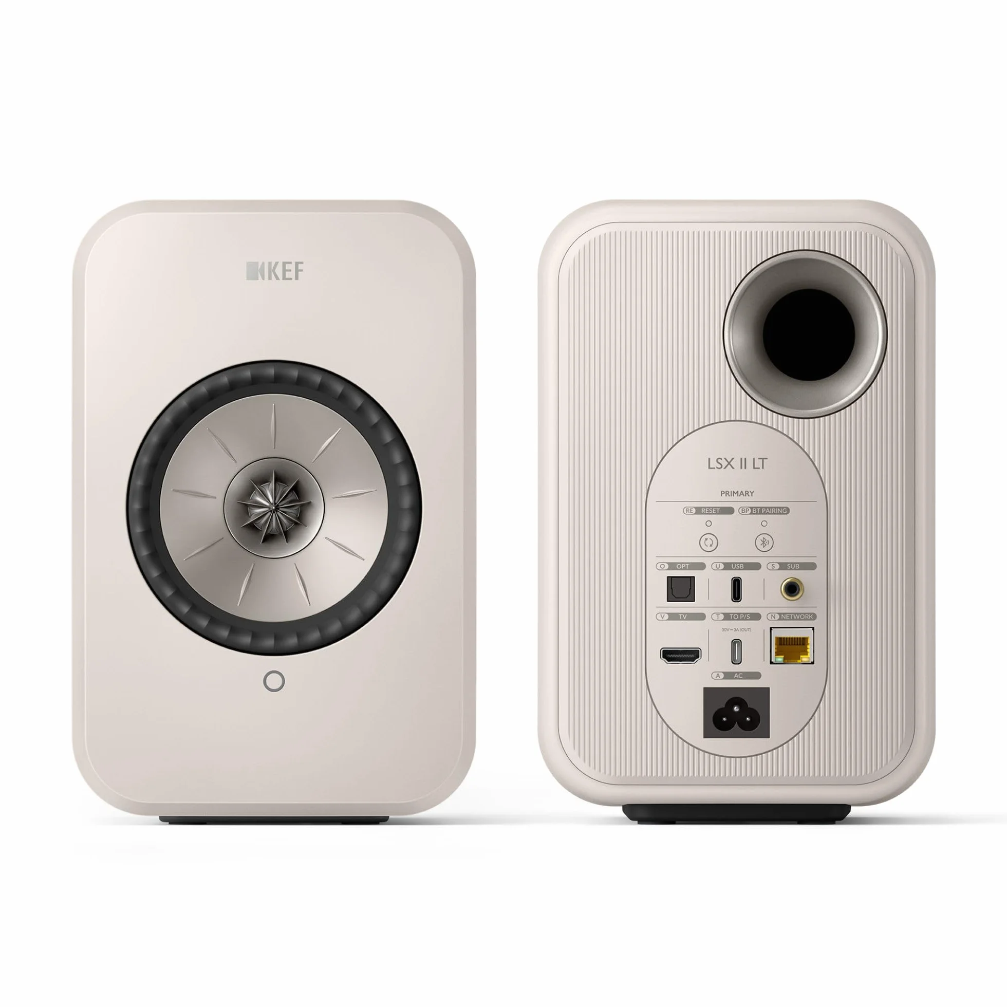 KEF LSX II LT Diffusori attivi wireless, Stone White, HDMI ARC, Bluetooth, AirPlay 2