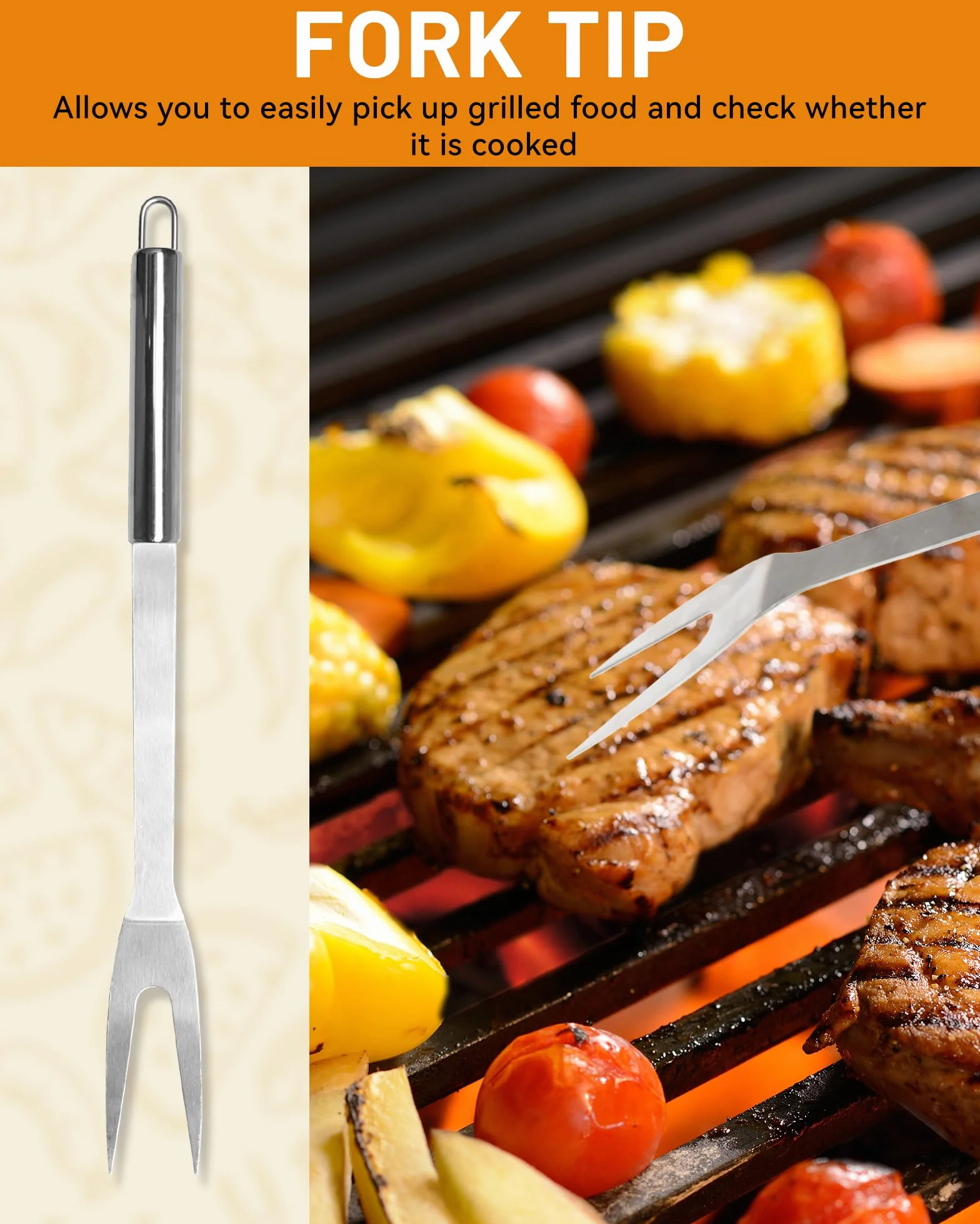 Set barbecue professionale in acciaio inox 5 pezzi - Utensili Barbecue Accessori barbecue regalo per uomini 37x12x7 cm valigetta in alluminio ideale per grigliate e cucina