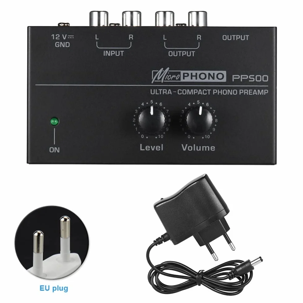 Preamplificatore PP500 Interfaccia Phonograph Phono Home Audio Stereo Metallo Regolatore Volume Giradischi