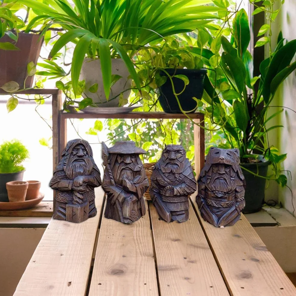 Qcwwy Statua norrena di Odino, statua vichinga di Odino, statua vichinga norrena, statuetta nordica pagana, ornamenti artistici per la decorazione di casa e ufficio (Uffrah Delnar -