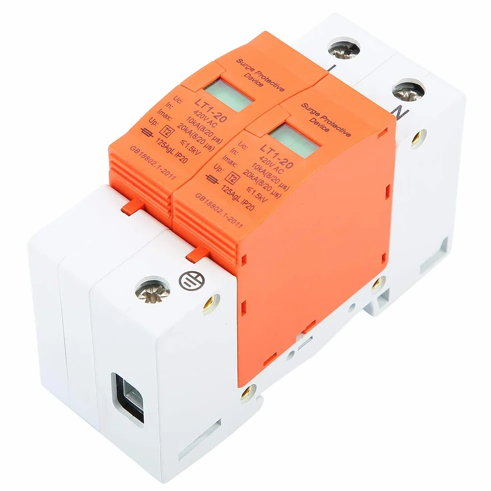 DEWIN Dispositivo Scaricatore 2P 10kA-20kA 420V AC Protezione Sovratensioni