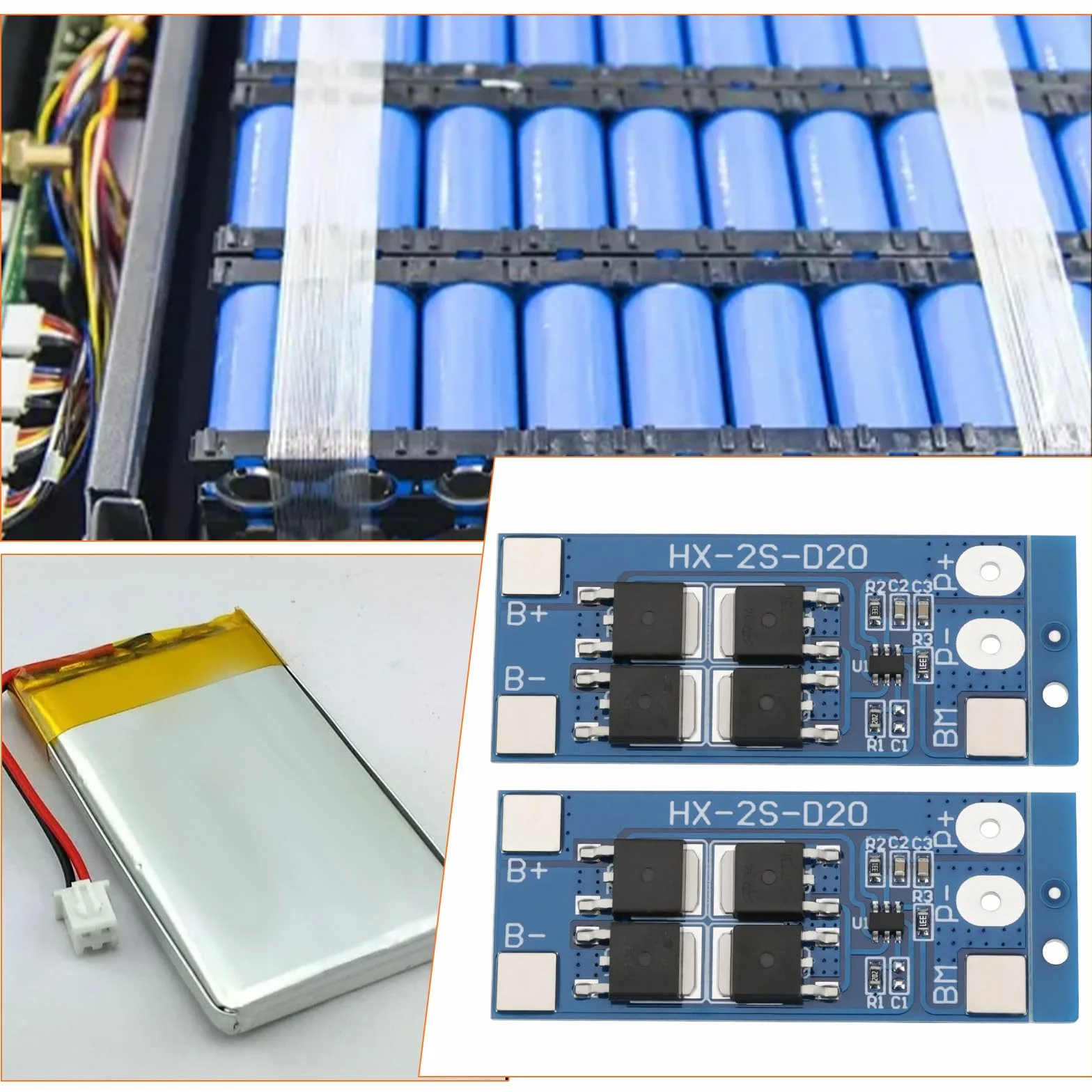 Scheda Di Protezione Della Batteria 2S 7,4 V 13 A Bilanciamento Li-ion Litio 18650 46 X 20 X 3,6 Mm