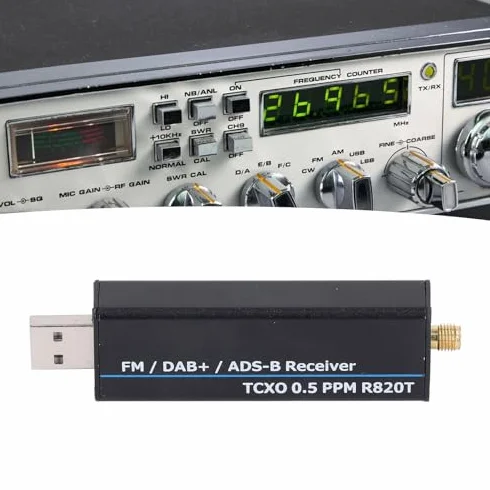 Odbiornik SDR RTL2832U R820T2 100 KHz-1766 MHz TCXO 0,5 PPM Aluminium USB