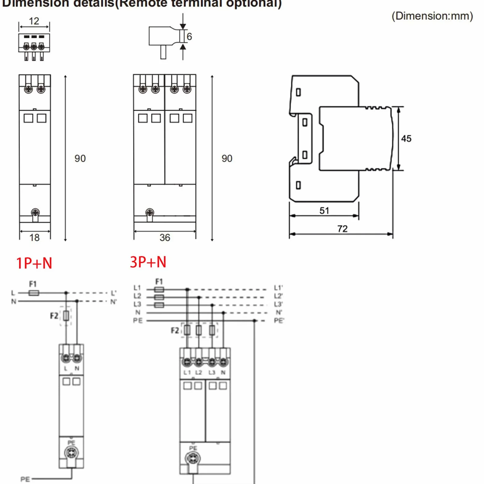 GEYA Dispositivo di scaricatore a bassa tensione SPD 20-40KA 1P+N AC275V