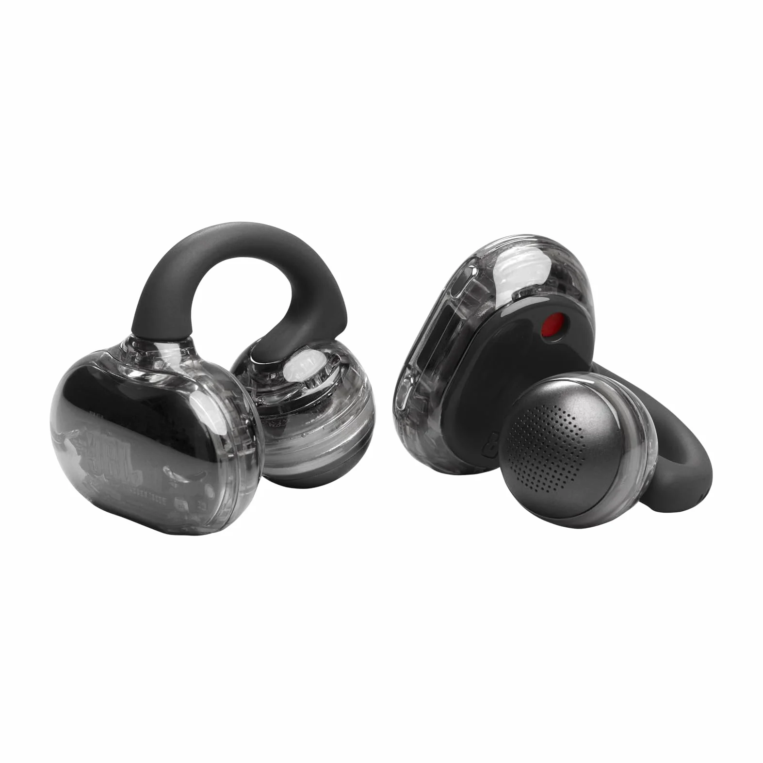JBL Soundgear Clips Cuffie Open-Ear True Wireless, Autonomia 32h, IP54, Ghost Black