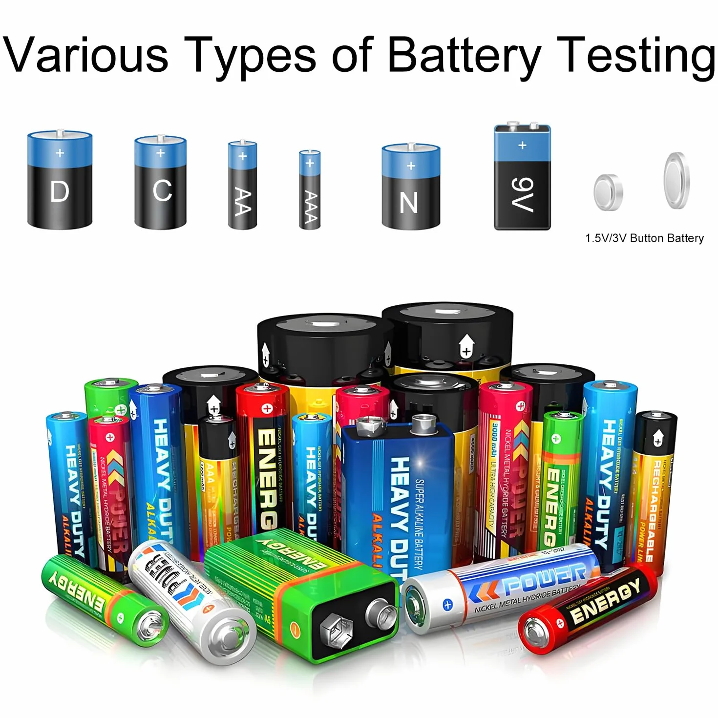 Tester Batteria Universale AA AAA C D 9V 1.5V Misuratore