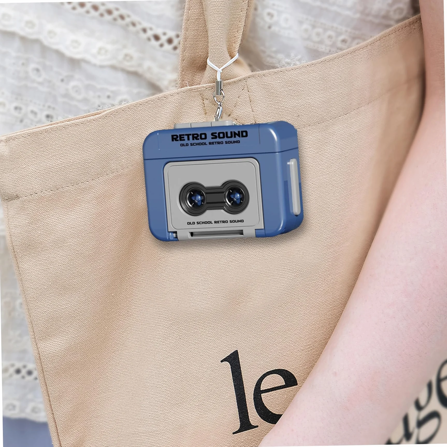 Mini registratore a cassette portachiavi retrò registrabile plastica per zaini borse