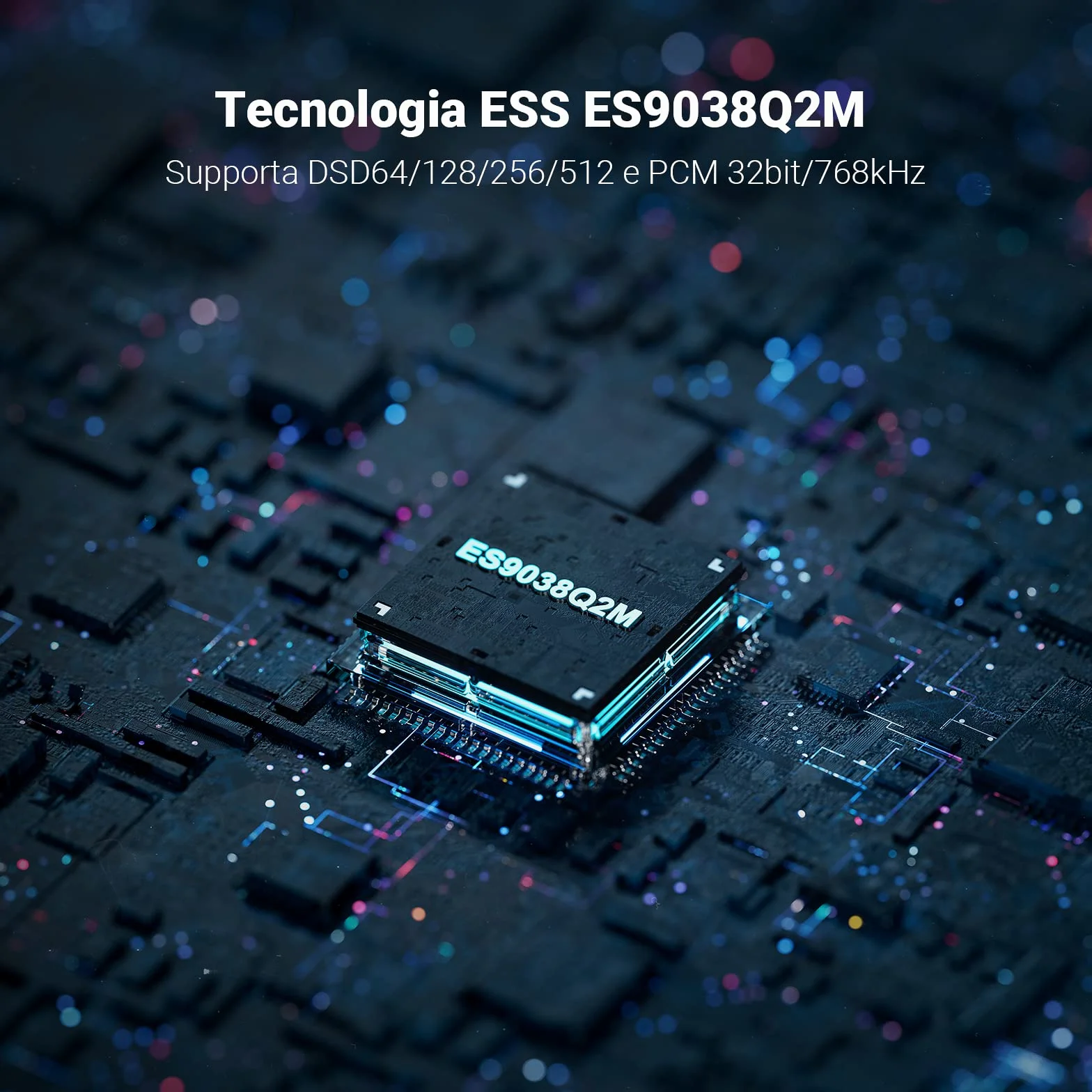 Fosi Audio DS1 DAC Amplificatore Cuffie USB C Hi-Res 32bit/768kHz Uscite Doppie 4,4/3,5mm 16-300Ω Portatile ESS ES9038Q2M