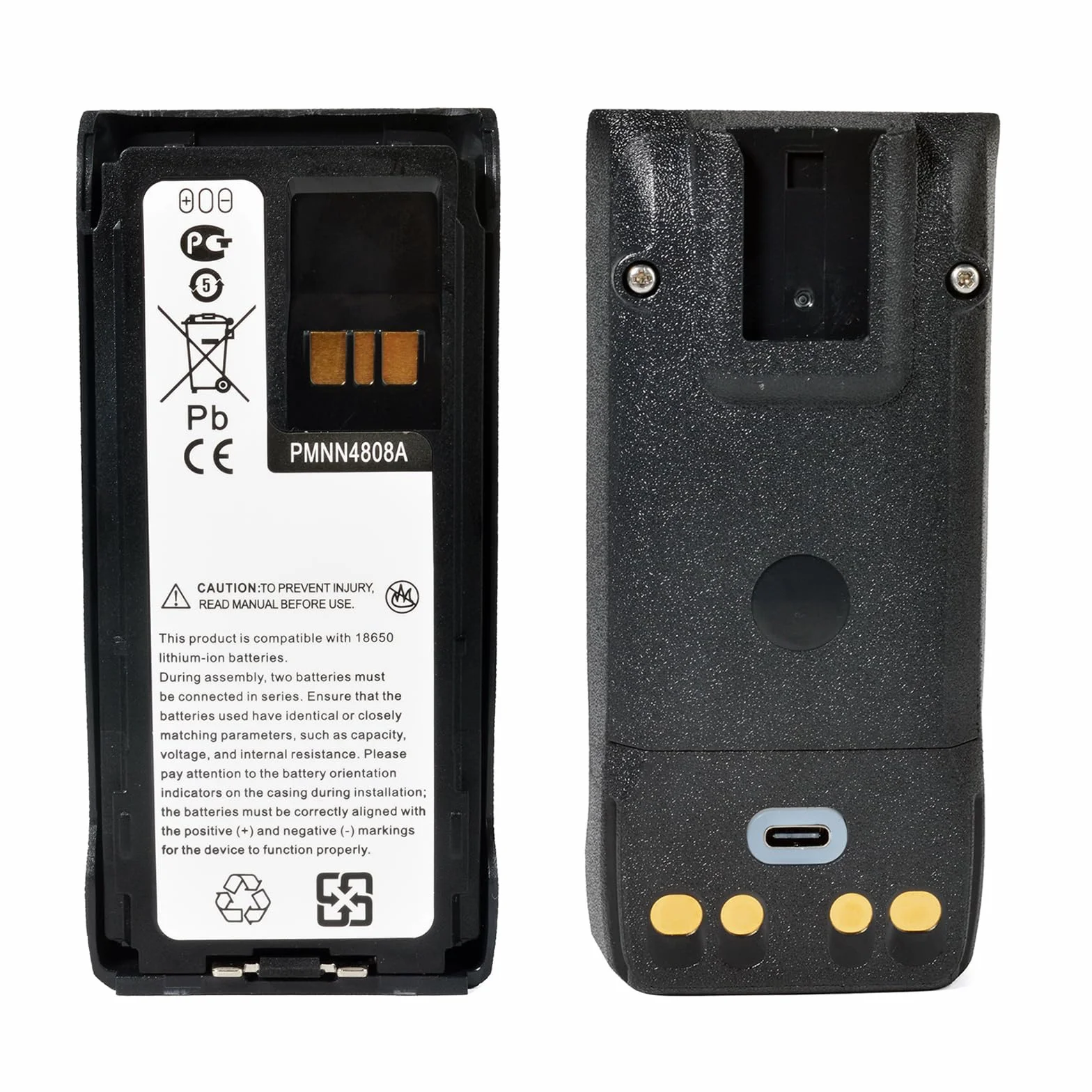 Batteria Ricaricabile PMNN4808A per Motorola R7 R7A, 18650 Piatte Nero