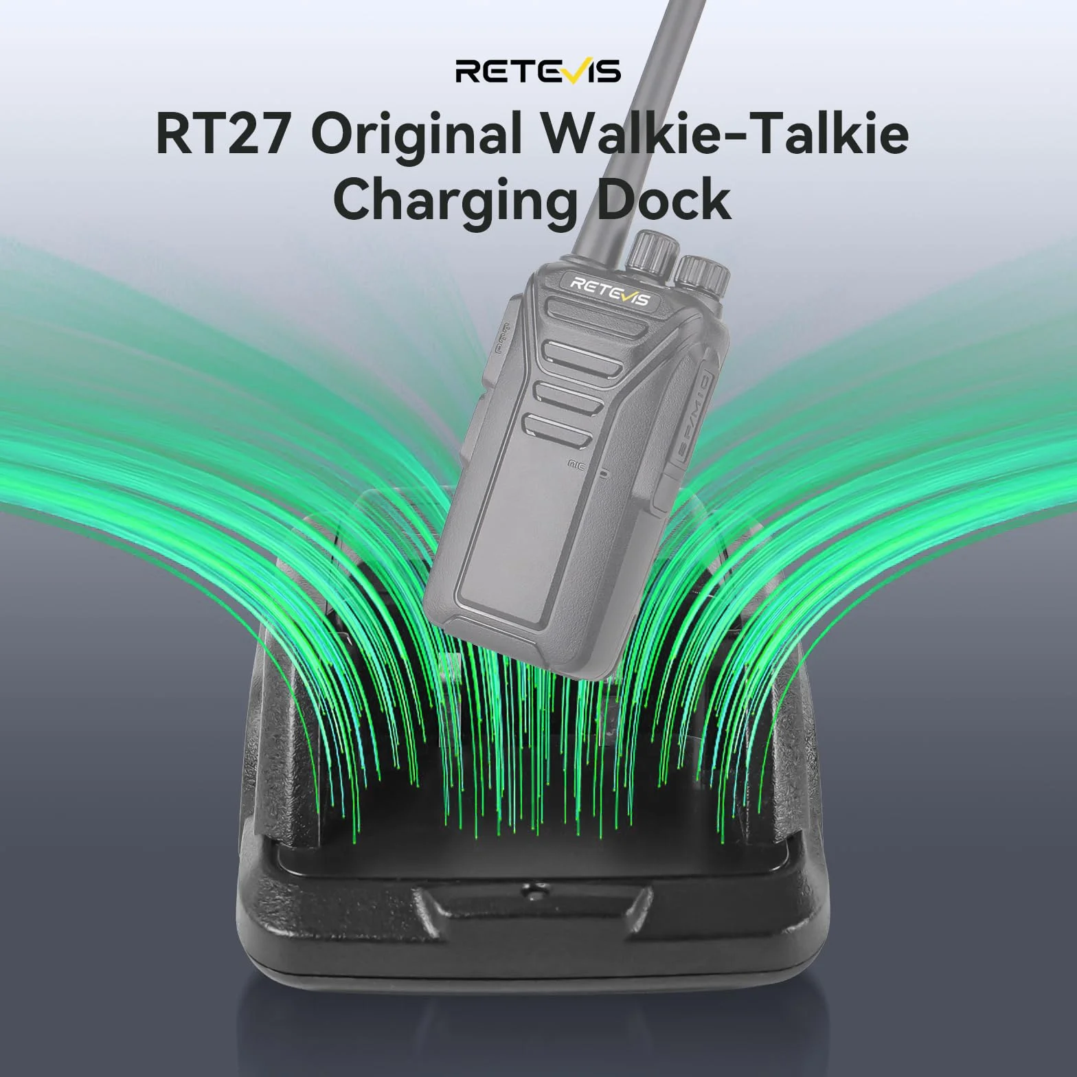 Retevis RT27 Caricabatterie Base di Ricarica Originale con USB Compatibile, Nero