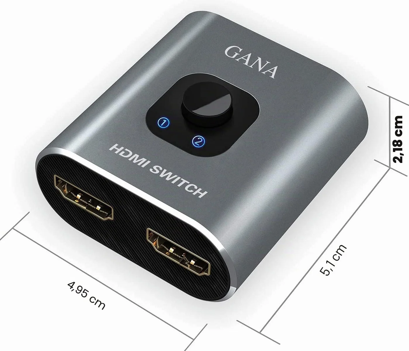 GANA Sdoppiatore HDMI Switch 4K Bidirezionale 2x1 Alluminio per TV Xbox PS5