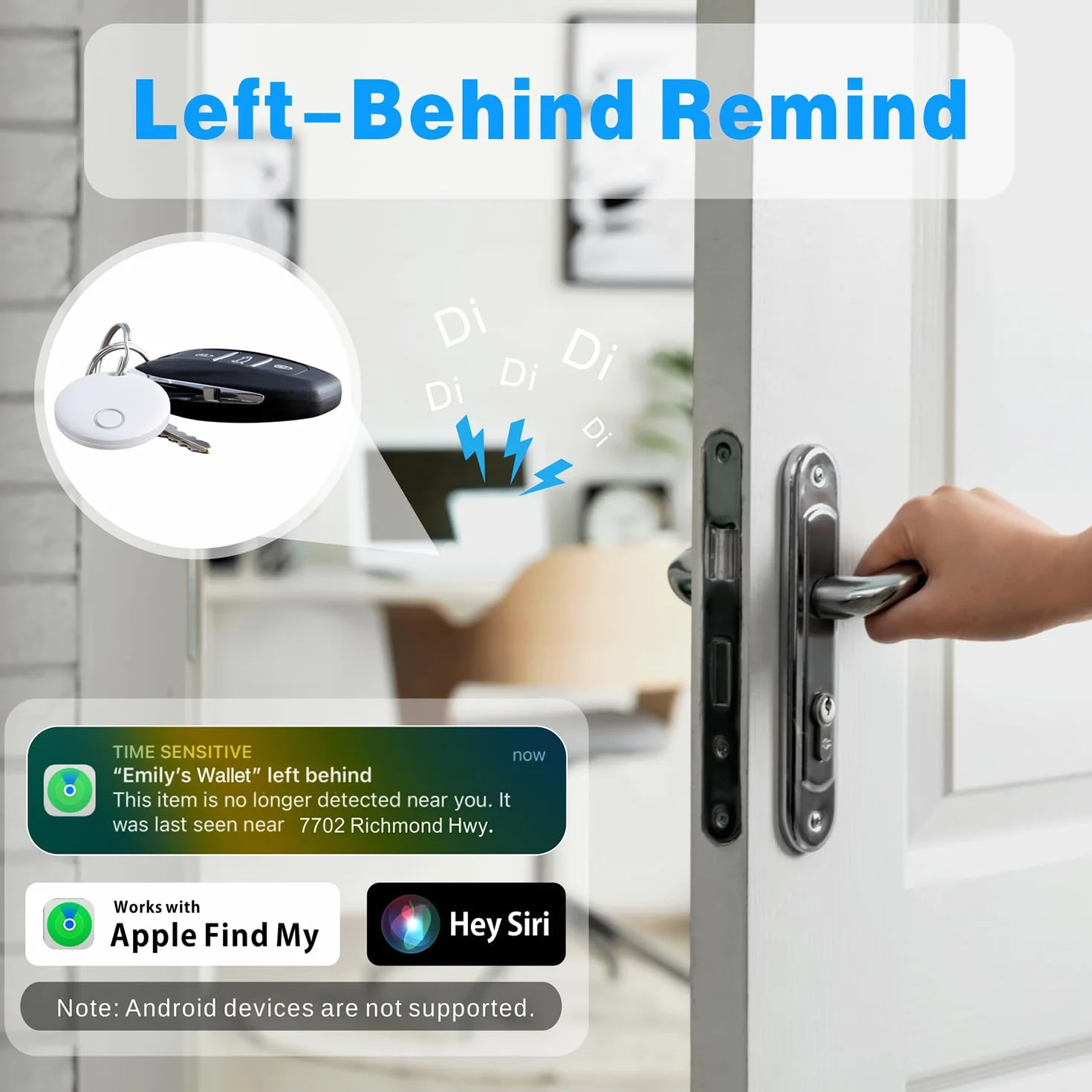 Smart Tag compatibile con Apple Find My (Solo iOS) localizzatore per chiavi bagagli valigie portafogli impermeabile IP67