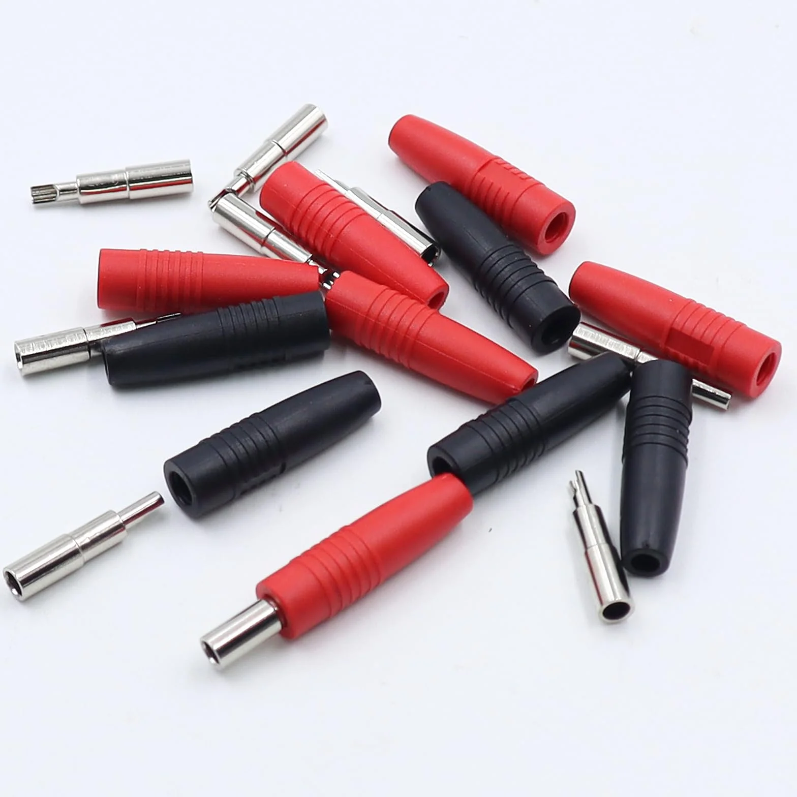 Spina Banana Femmina 4mm Presa Jack Isolata PA Rame per Test Elettrici Rosso Nero 16 Pezzi