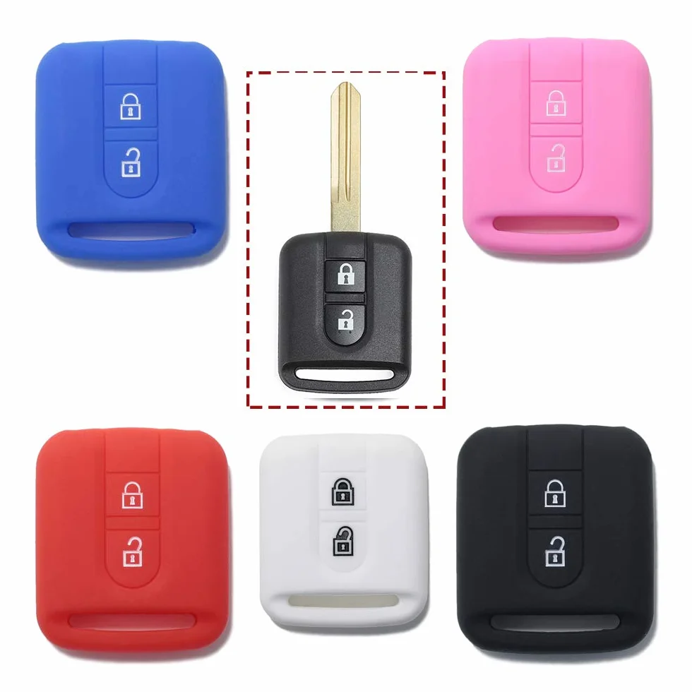 Siliconowy Portachiave Guscio Cover do Kluczyka Nissan 2 Przyciski Qashqai Xtrail Micra Terrano Murano Almera Note Juke Czerwony